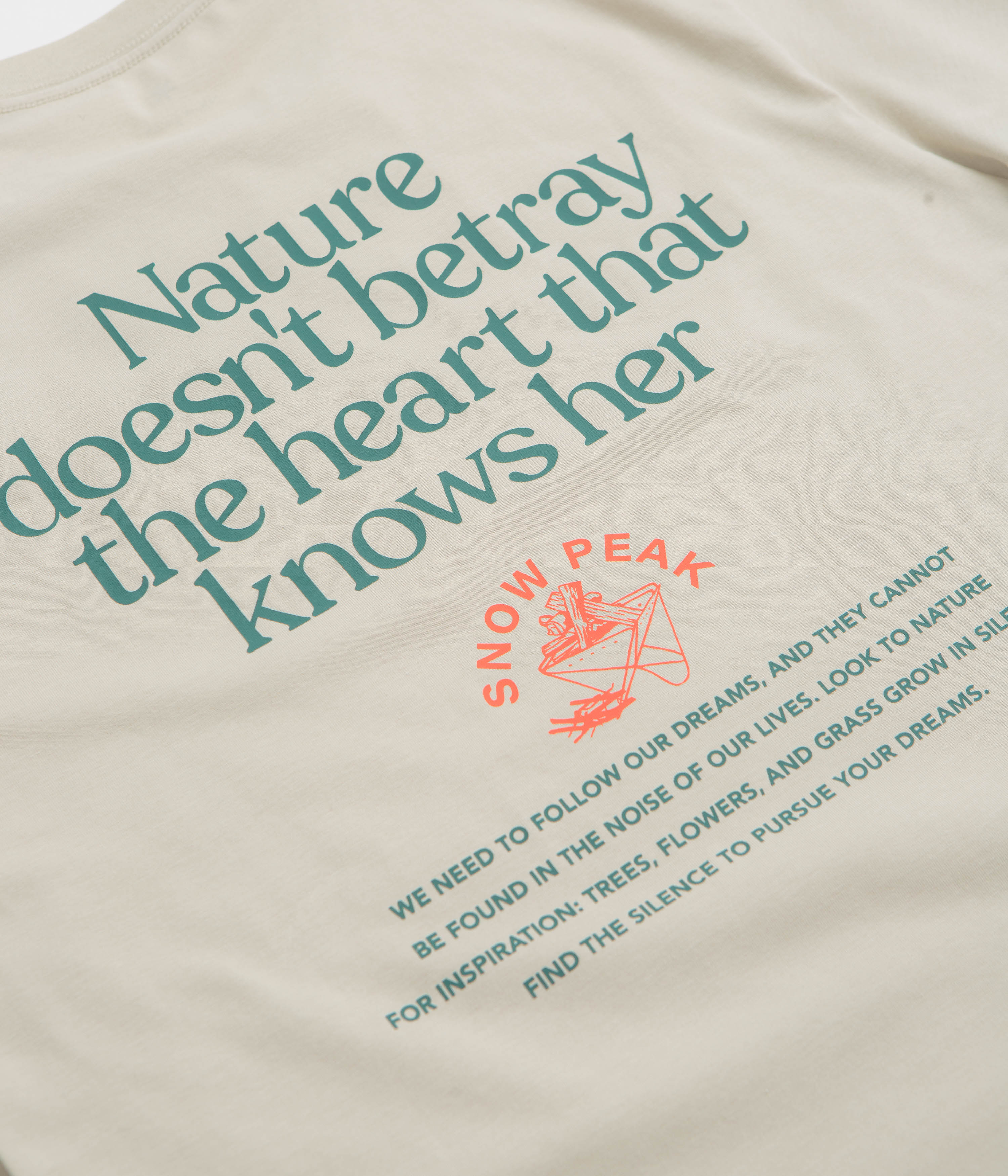 Snow Peak Living With Nature Long Sleeve T-Shirt - Ivory - Image 5