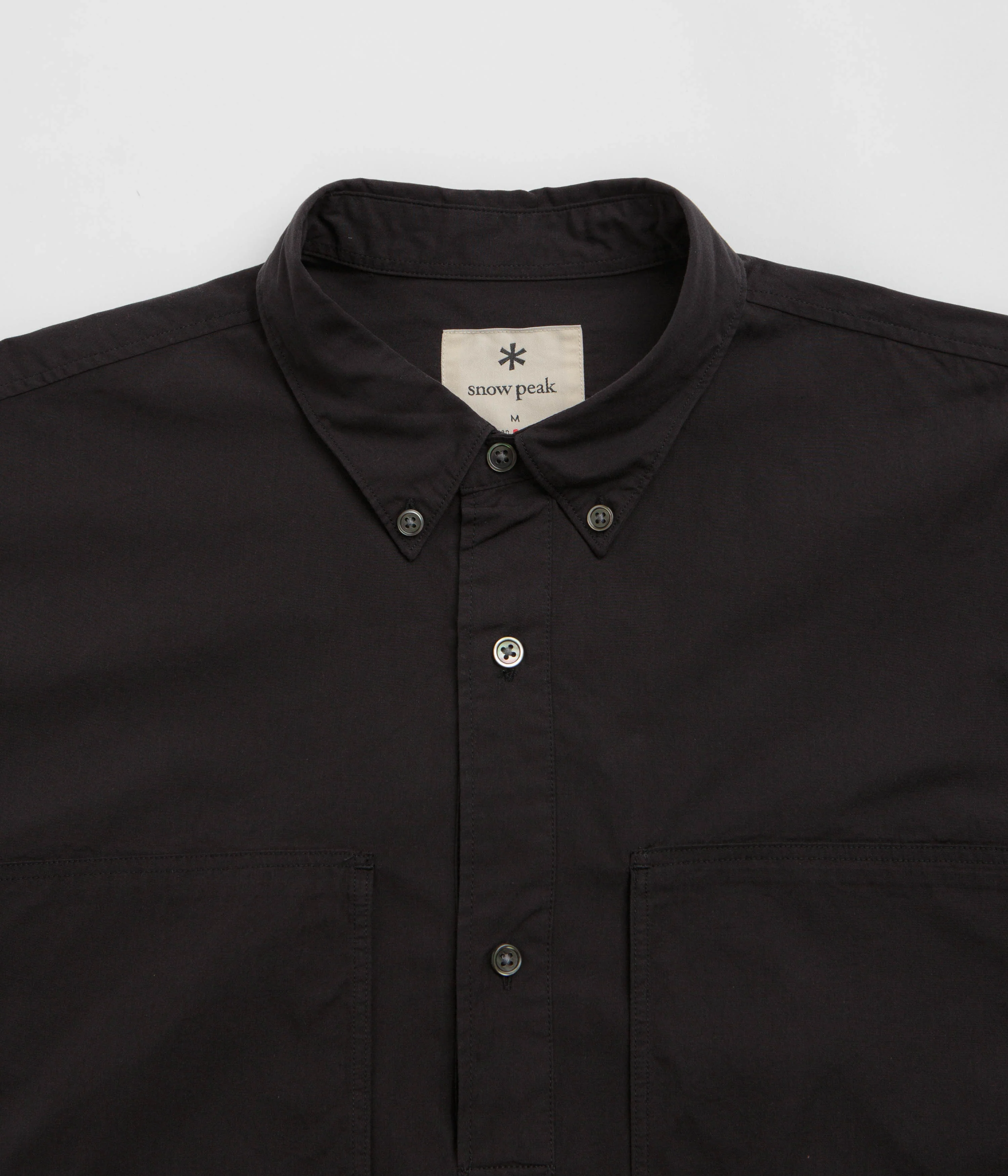 Snow Peak Organic Cotton Pullover Shirt - Black - Image 3