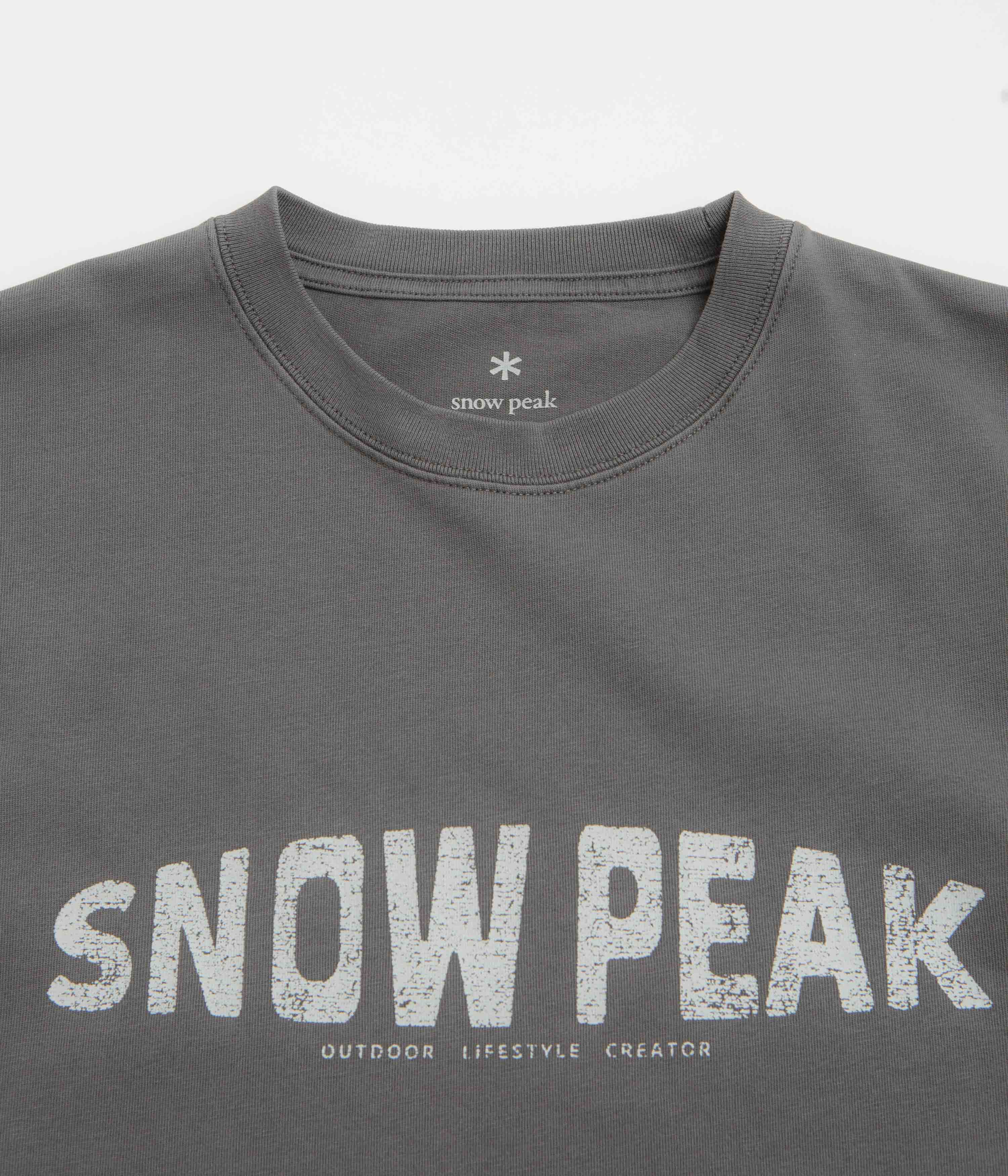 Snow Peak Oval Logo T-Shirt - Charcoal - Image 3