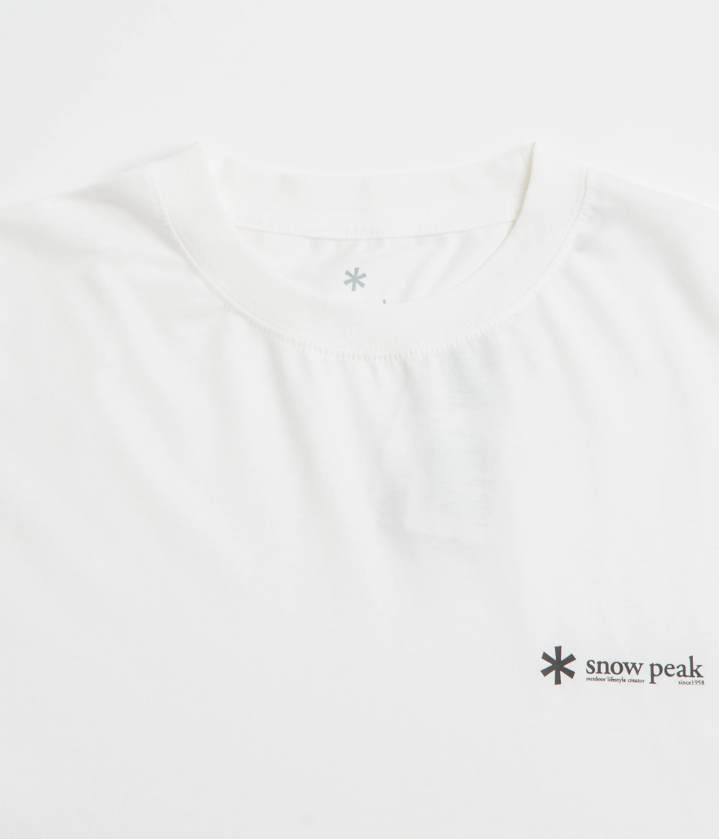 Snow Peak Soft Cotton Relaxed Logo Long Sleeve T-Shirt - Off White - Image 2