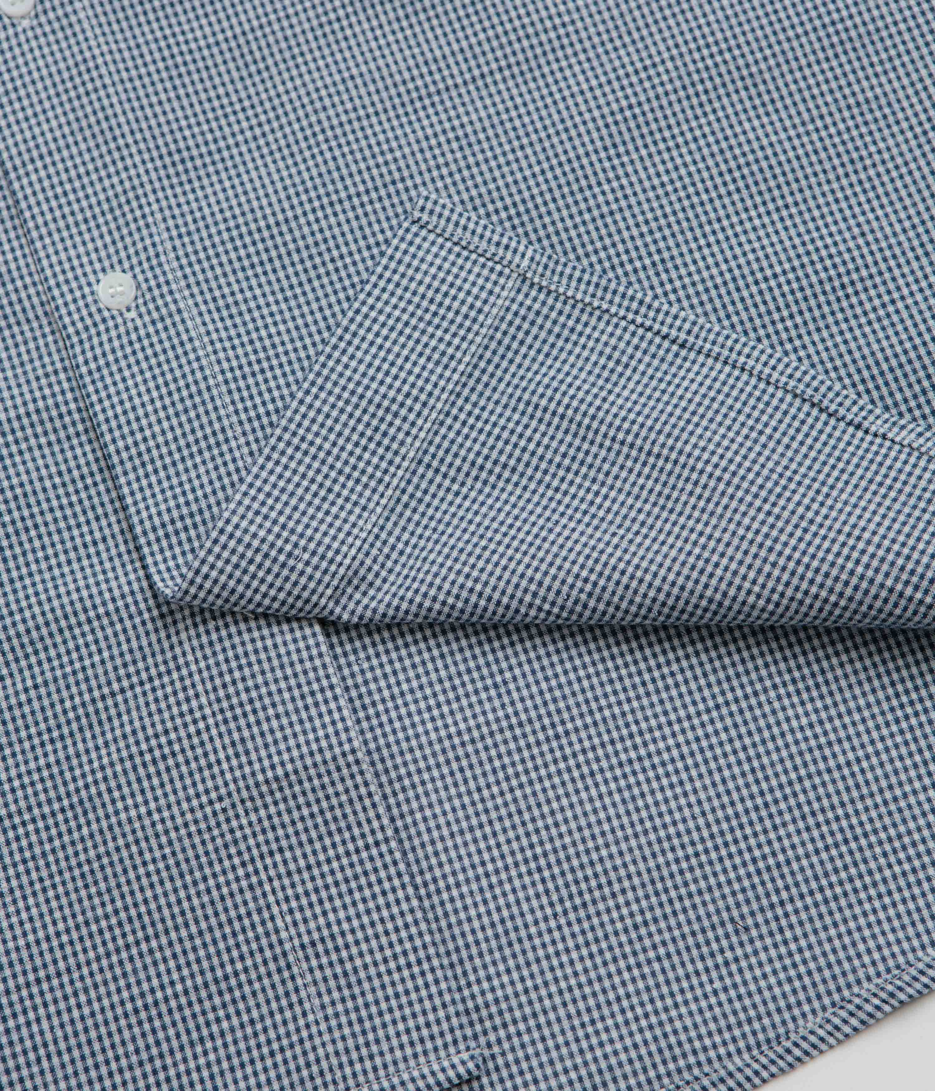 Stan Ray Flannel Short Sleeve Shirt - Blue Gingham - Image 5
