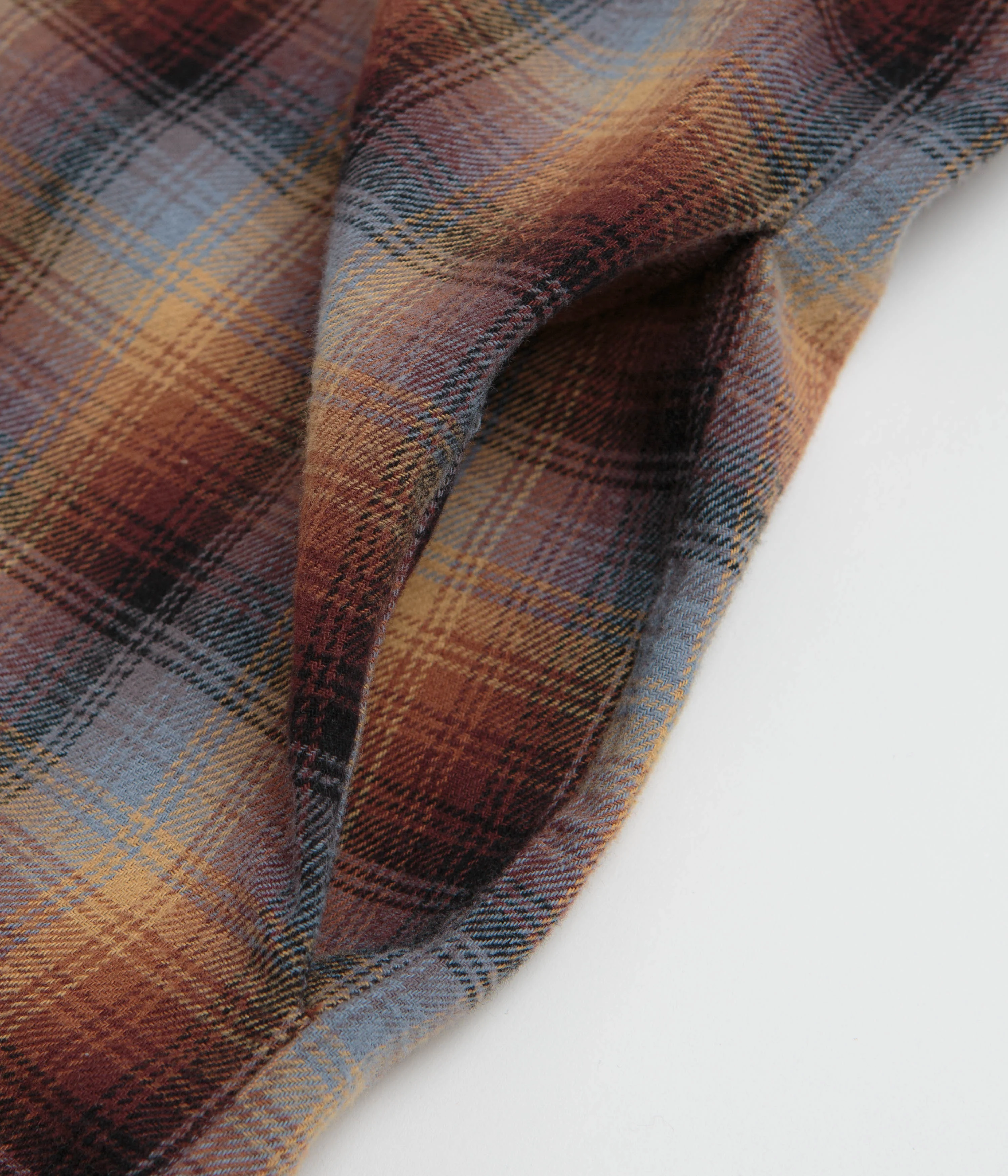 Stan Ray Zip Shirt - Brown / Blue Plaid - Image 5
