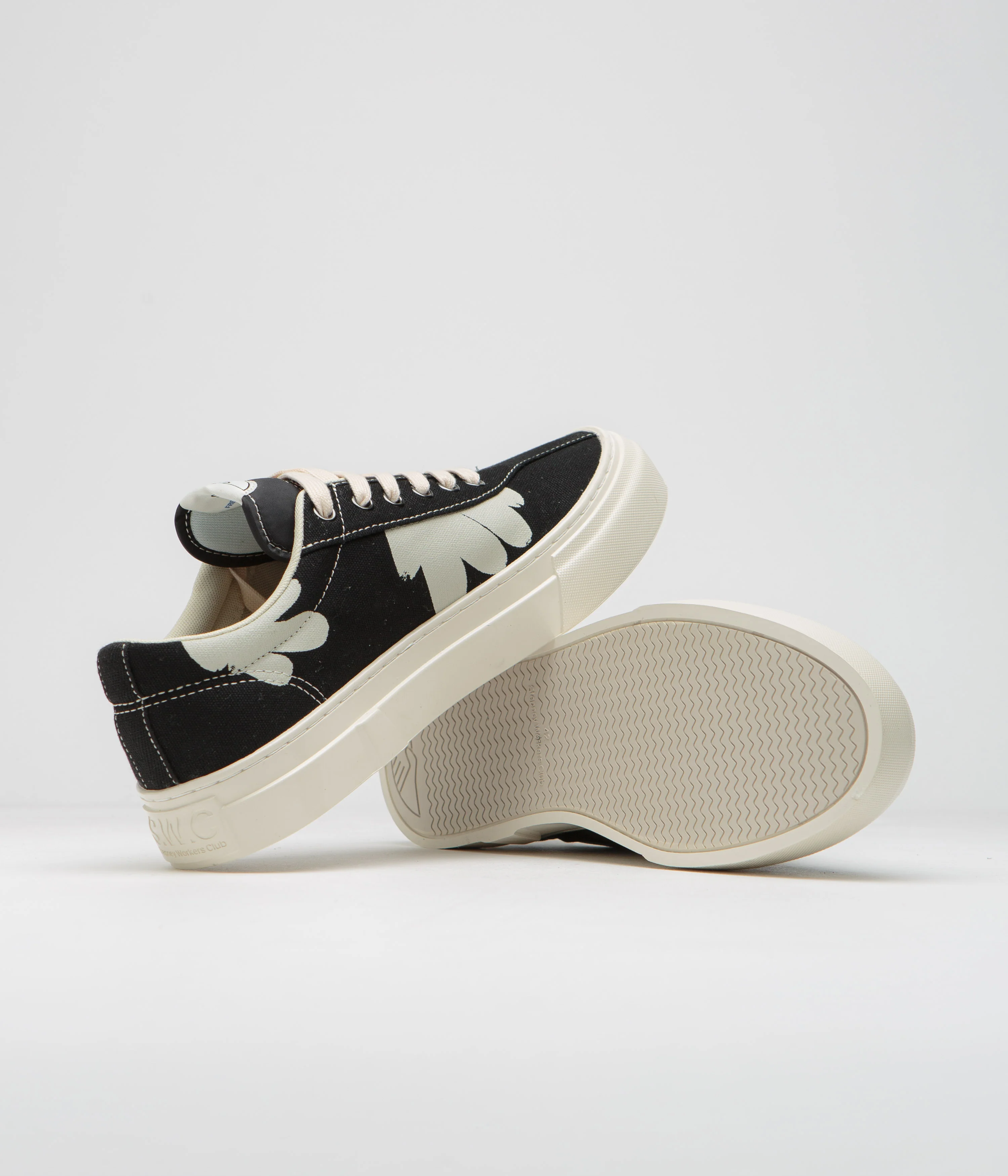 Stepney Workers Club Dellow Cupsole Shroom Hands Shoes - Black / White - Image 5