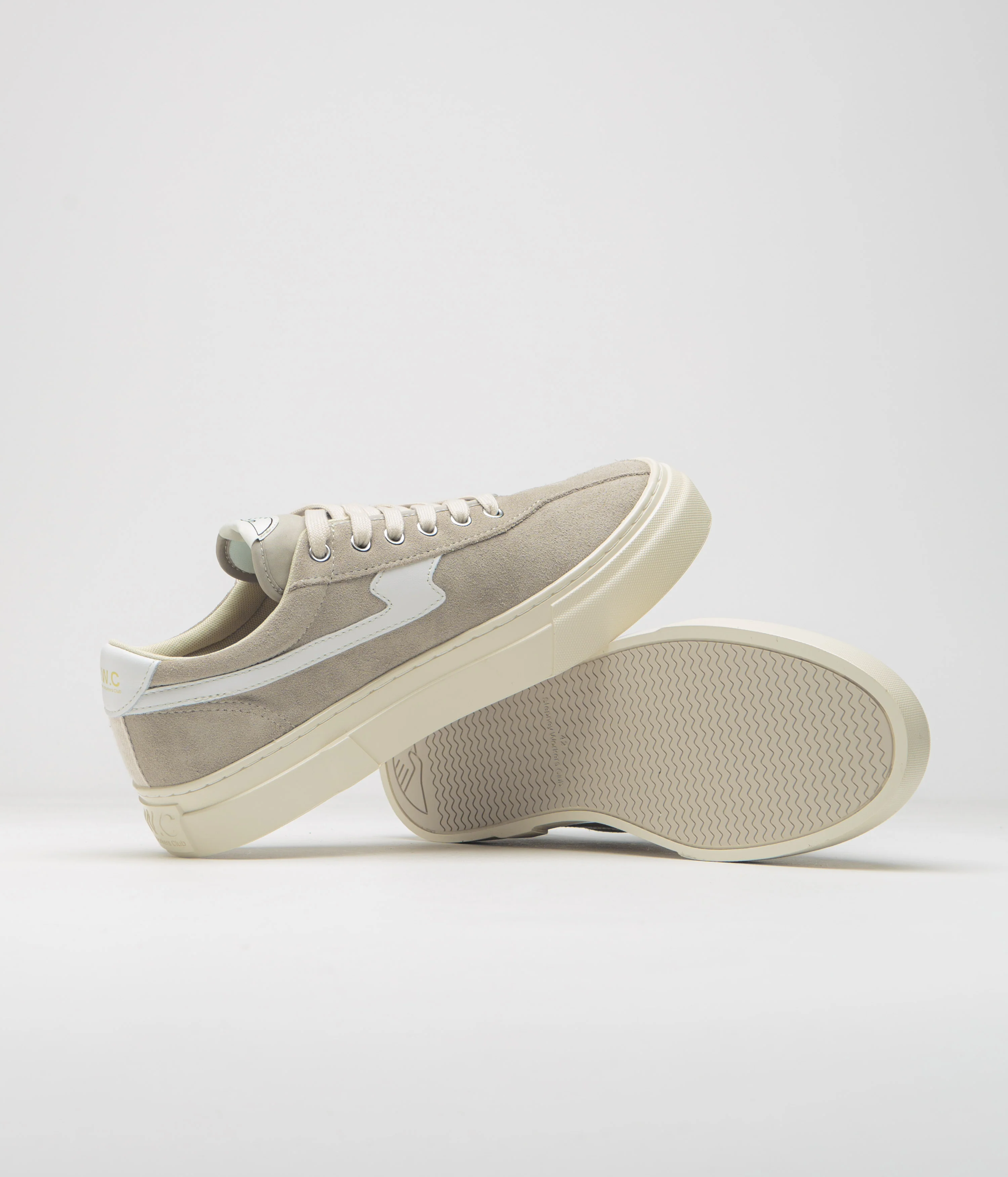 Stepney Workers Club Dellow S-Strike Cup Suede Shoes - Light Grey / White - Image 5