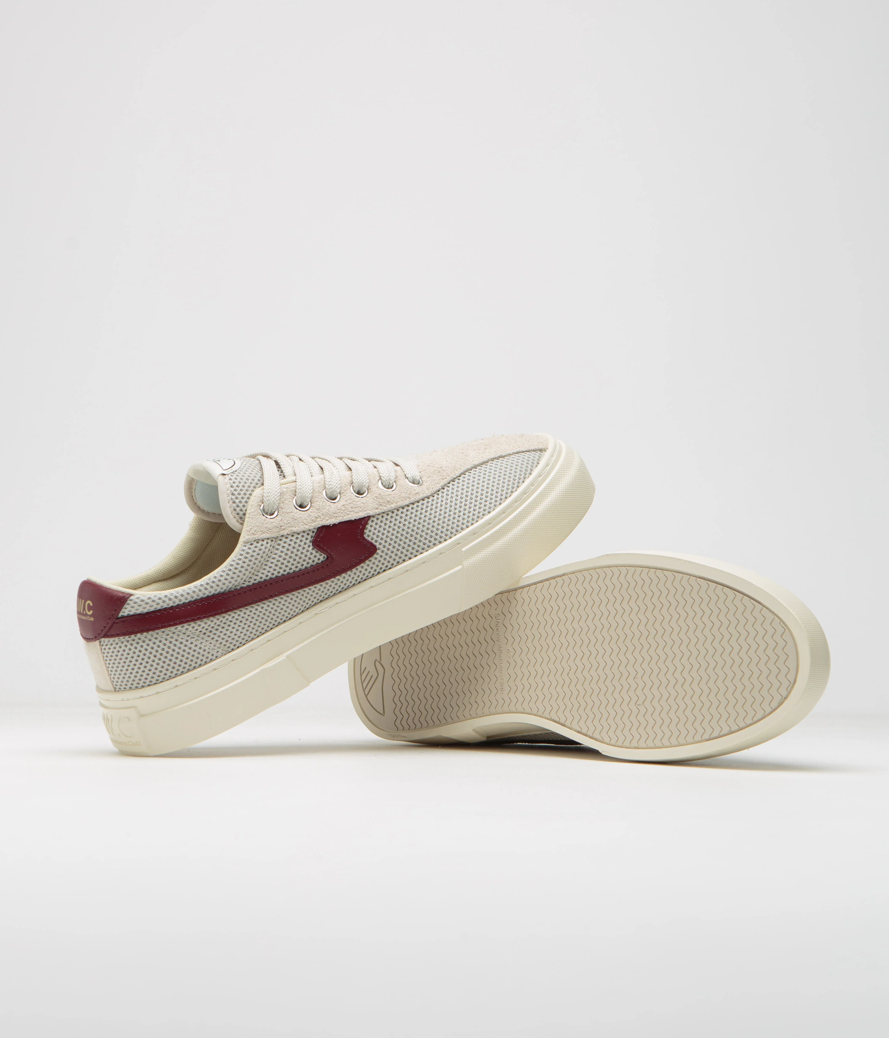 Stepney Workers Club Dellow S-Strike Cup Tennis Mesh Shoes - Ecru / Red - Image 5