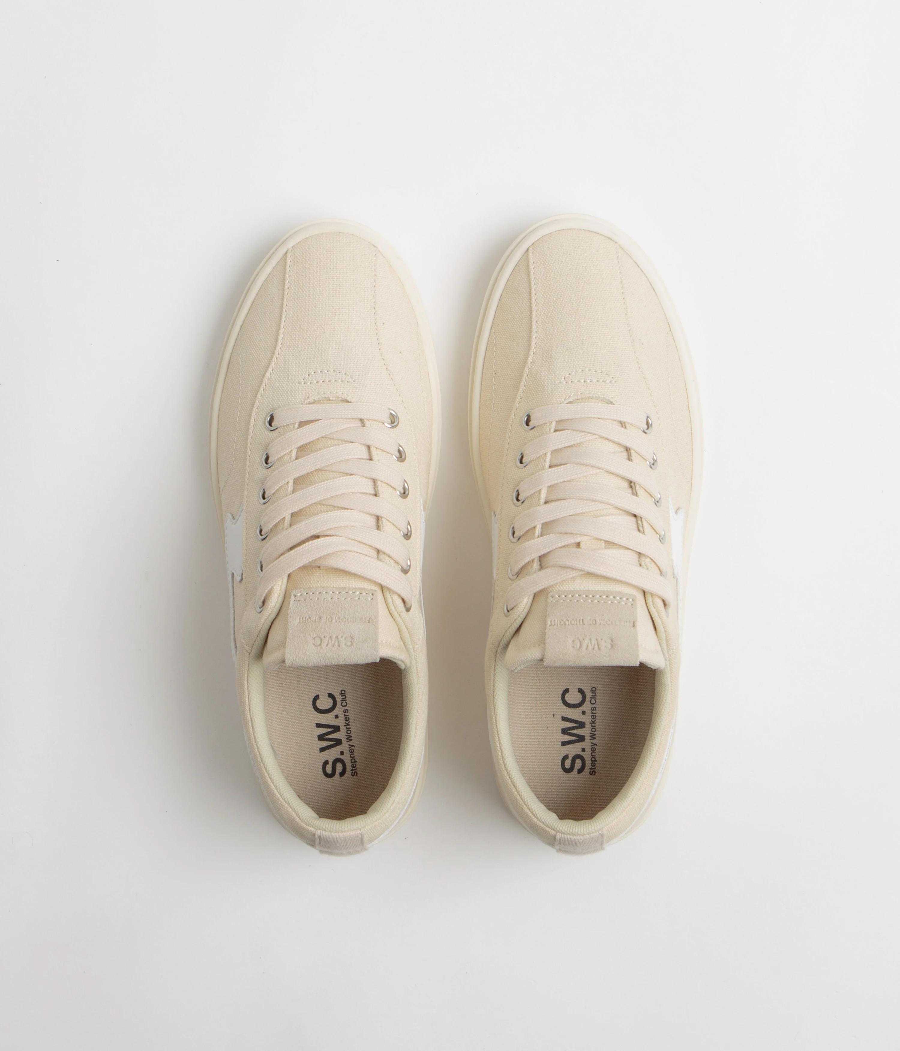 Stepney Workers Club Surma S-Strike Canvas Shoes - Ecru / White - Image 7