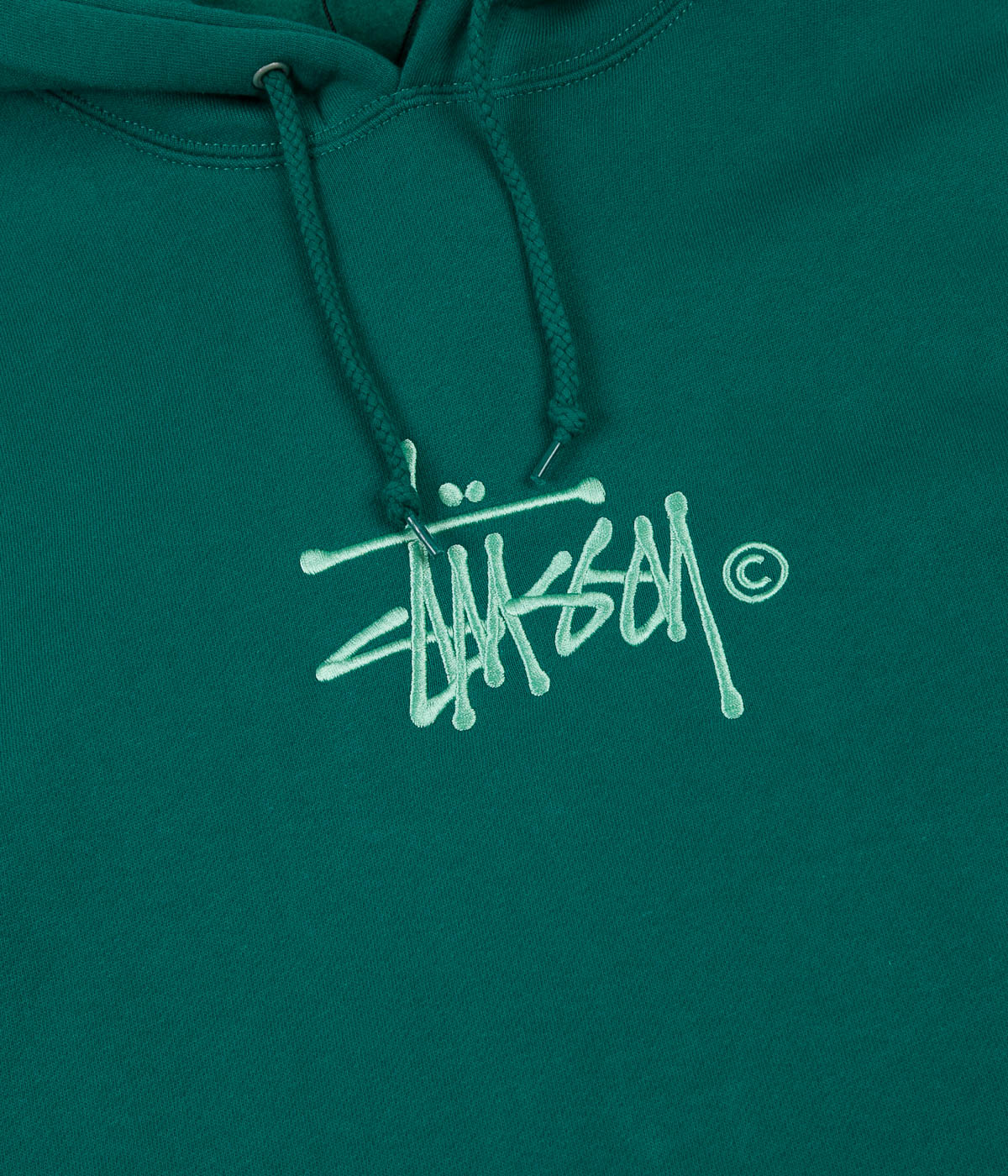 Stussy Basic Copyright Applique Hoodie - Green - Image 3
