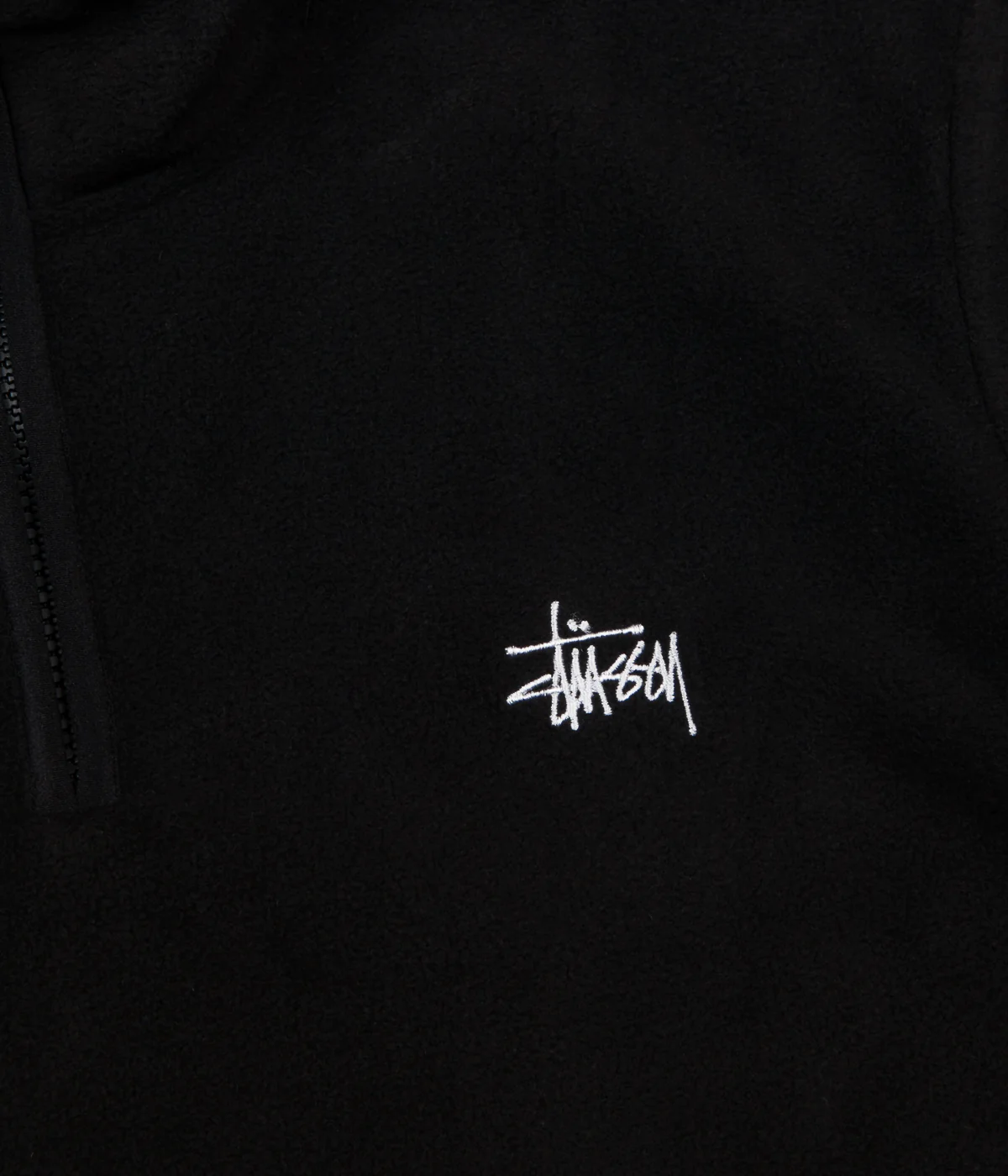 Stussy Polar Fleece Half Zip Sweatshirt - Black - Image 3