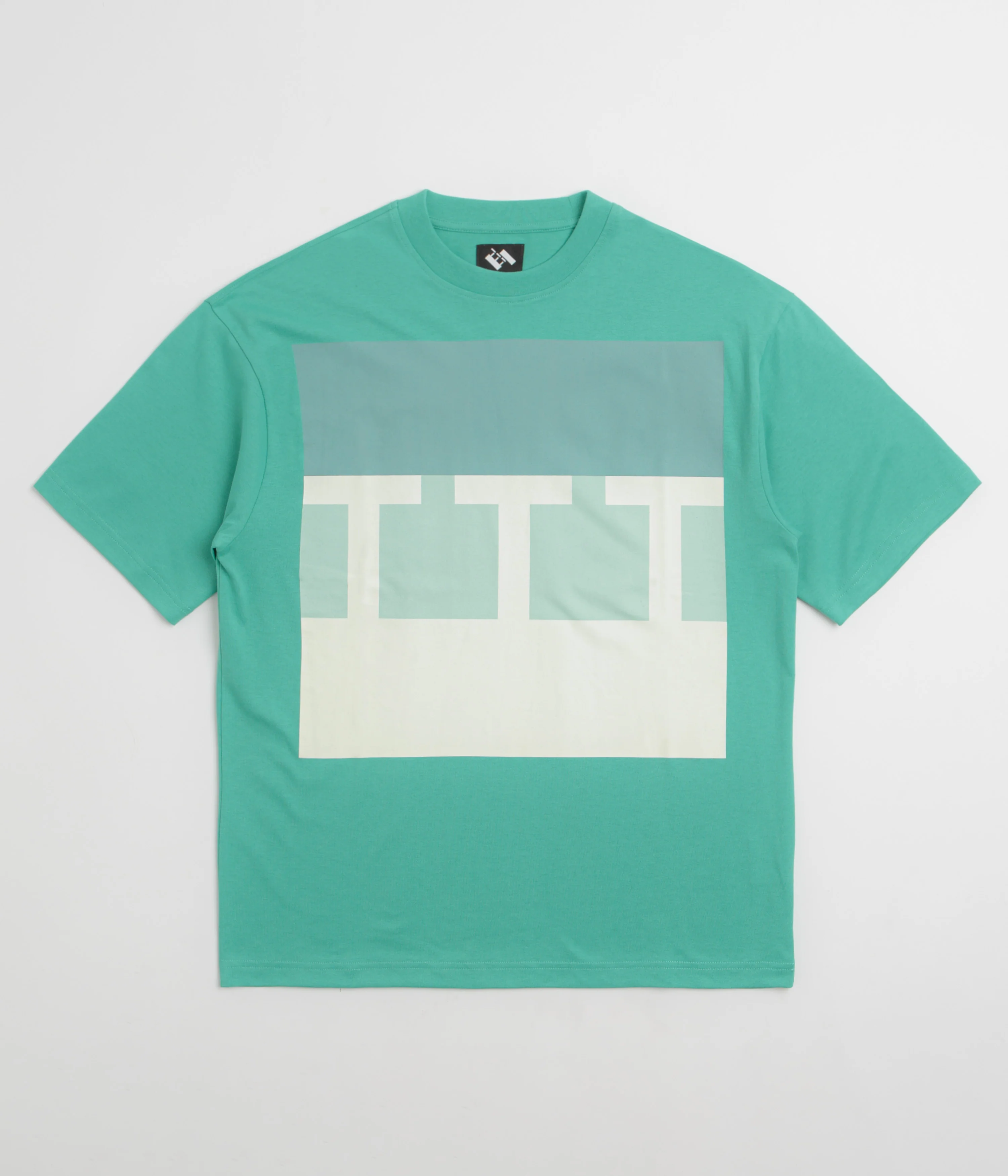 The Trilogy Tapes Glow in the Dark Block T-Shirt - Aqua