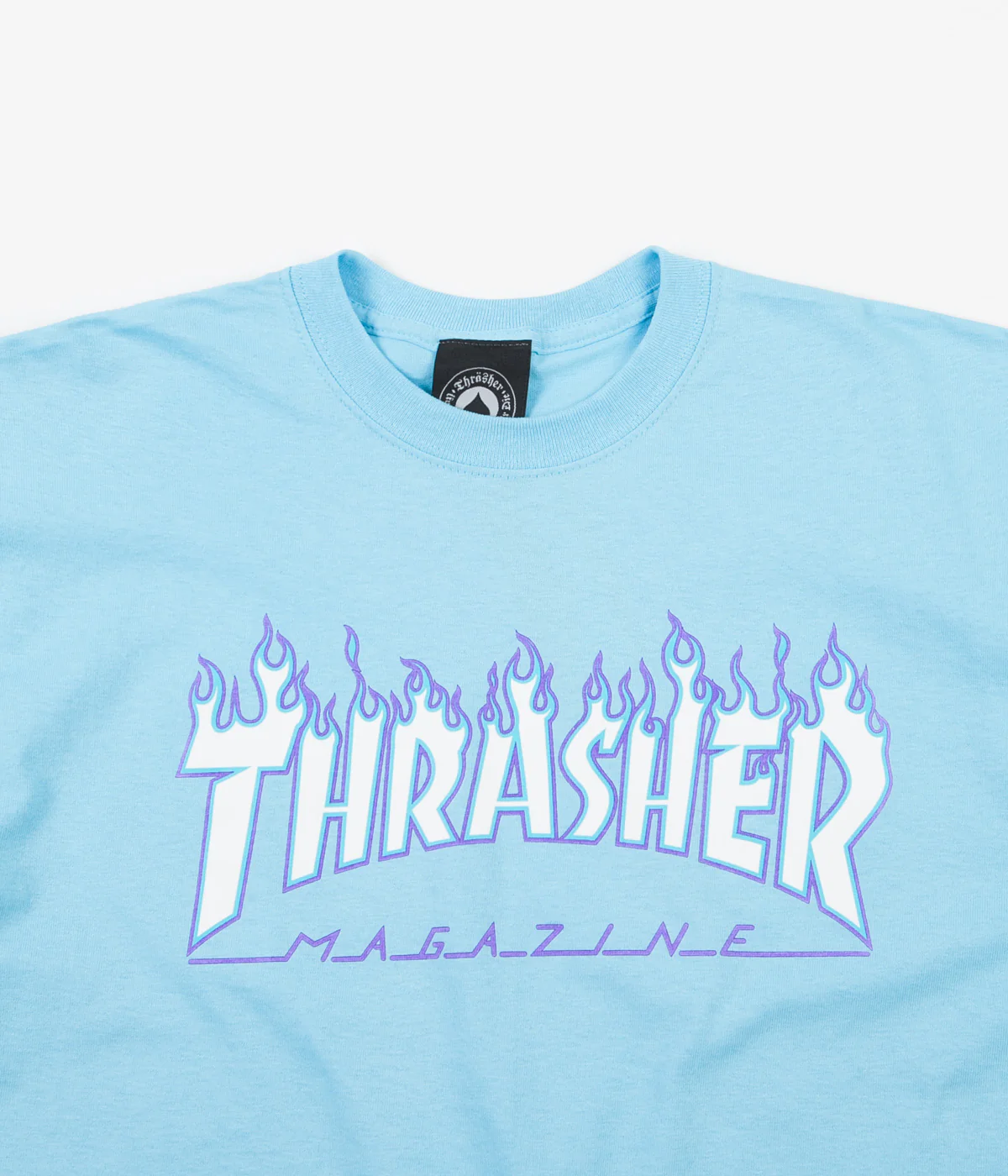 Thrasher Flame Logo T-Shirt - Sky Blue - Image 2