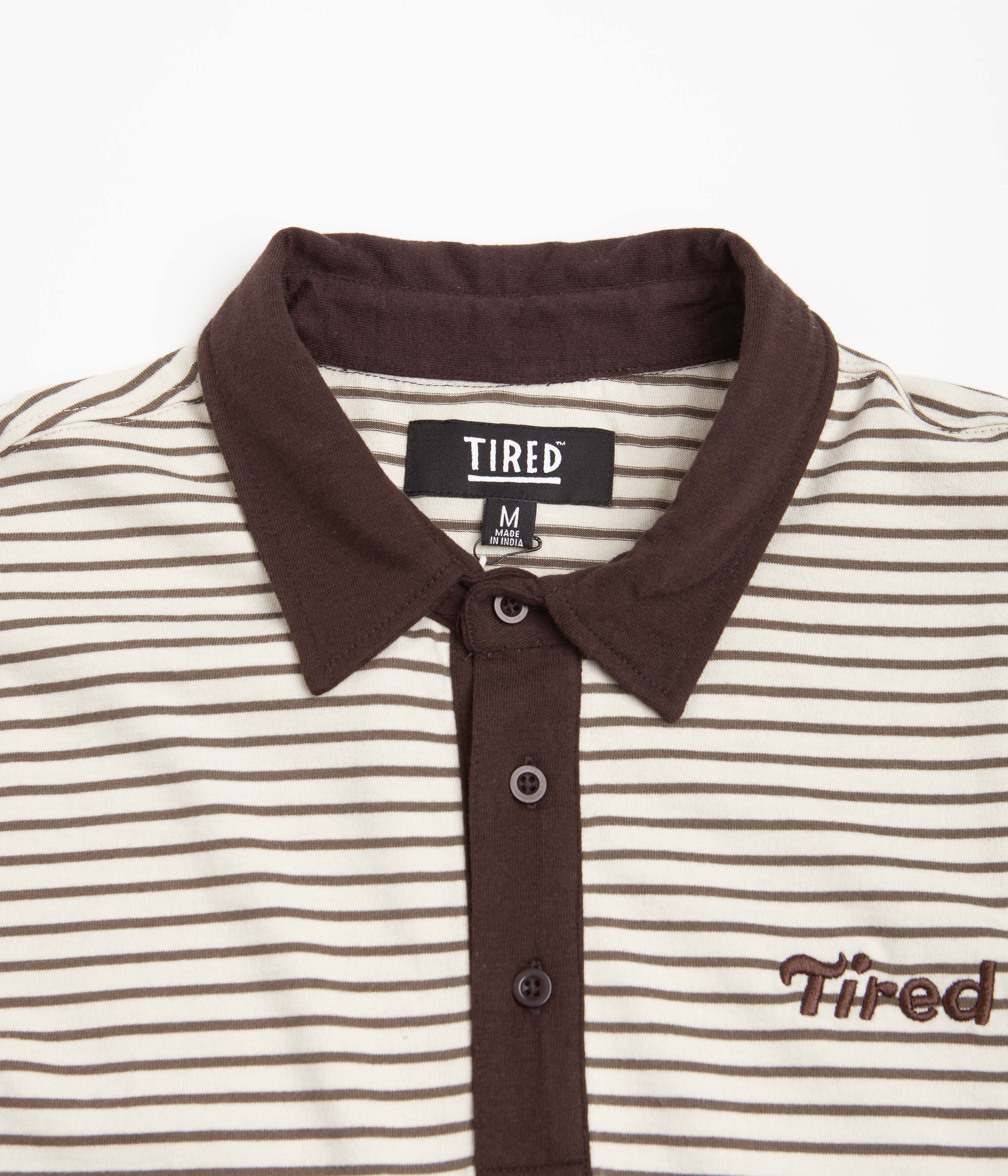 Tired Summer Polo Shirt - Cream / Brown - Image 3