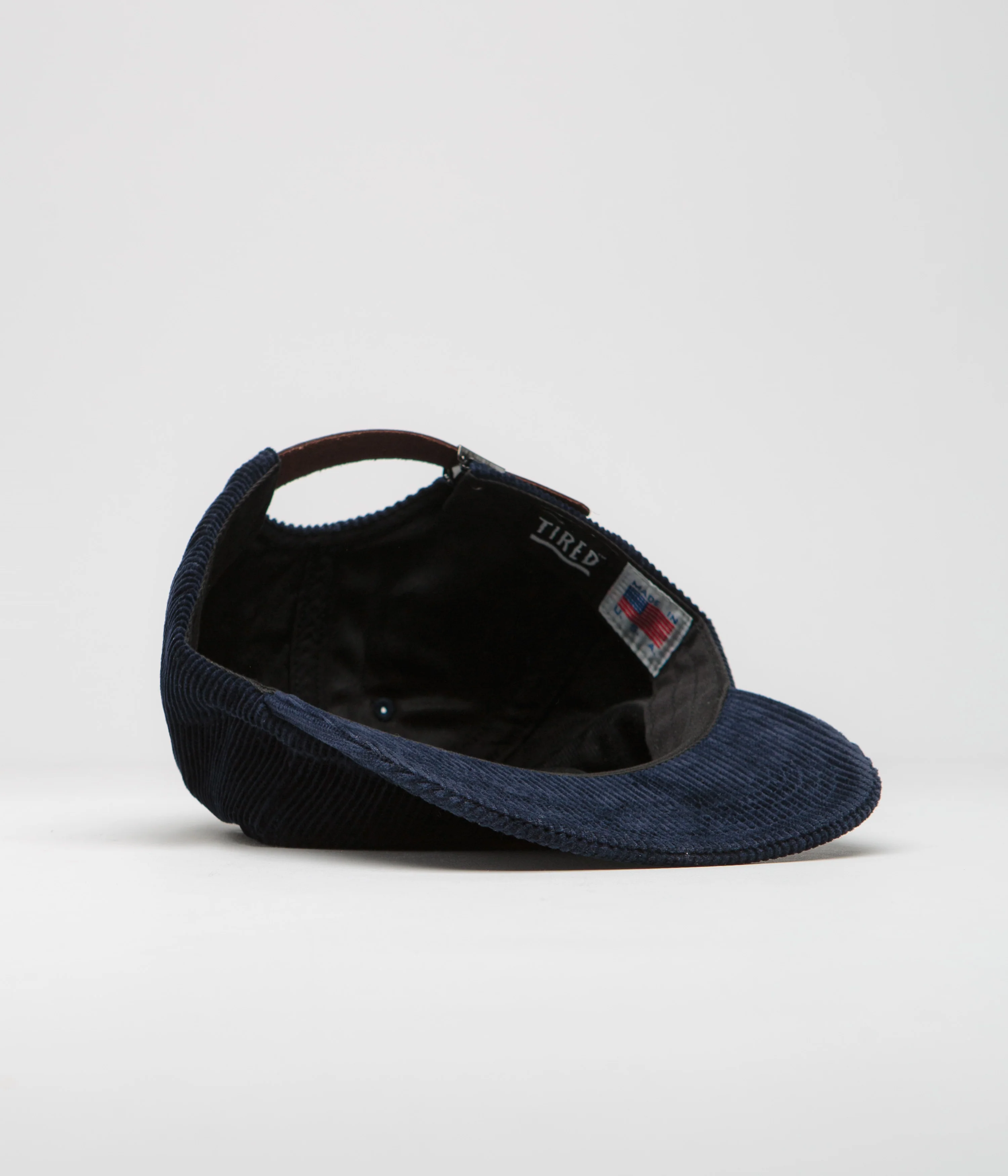 Tired Tired's Washed Cord Cap - Navy - Image 4