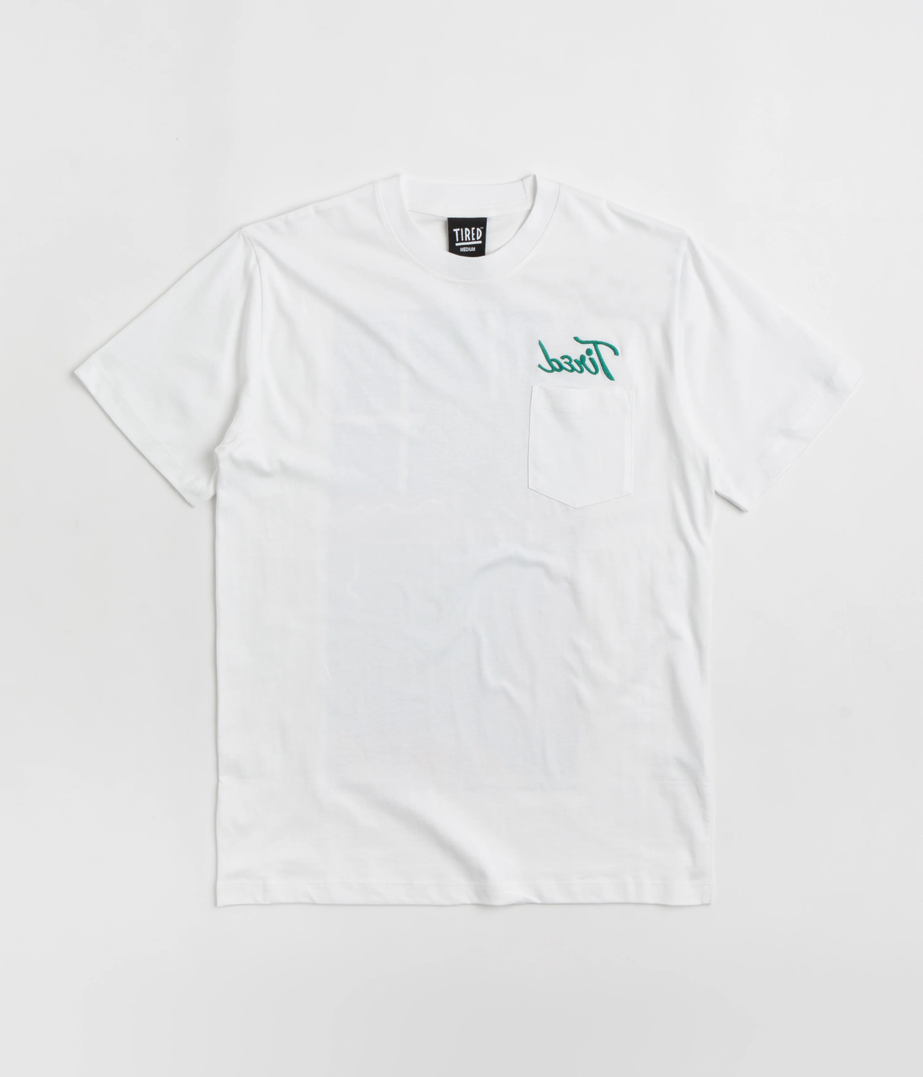 Tired Workstation Pocket T-Shirt - White - Image 2