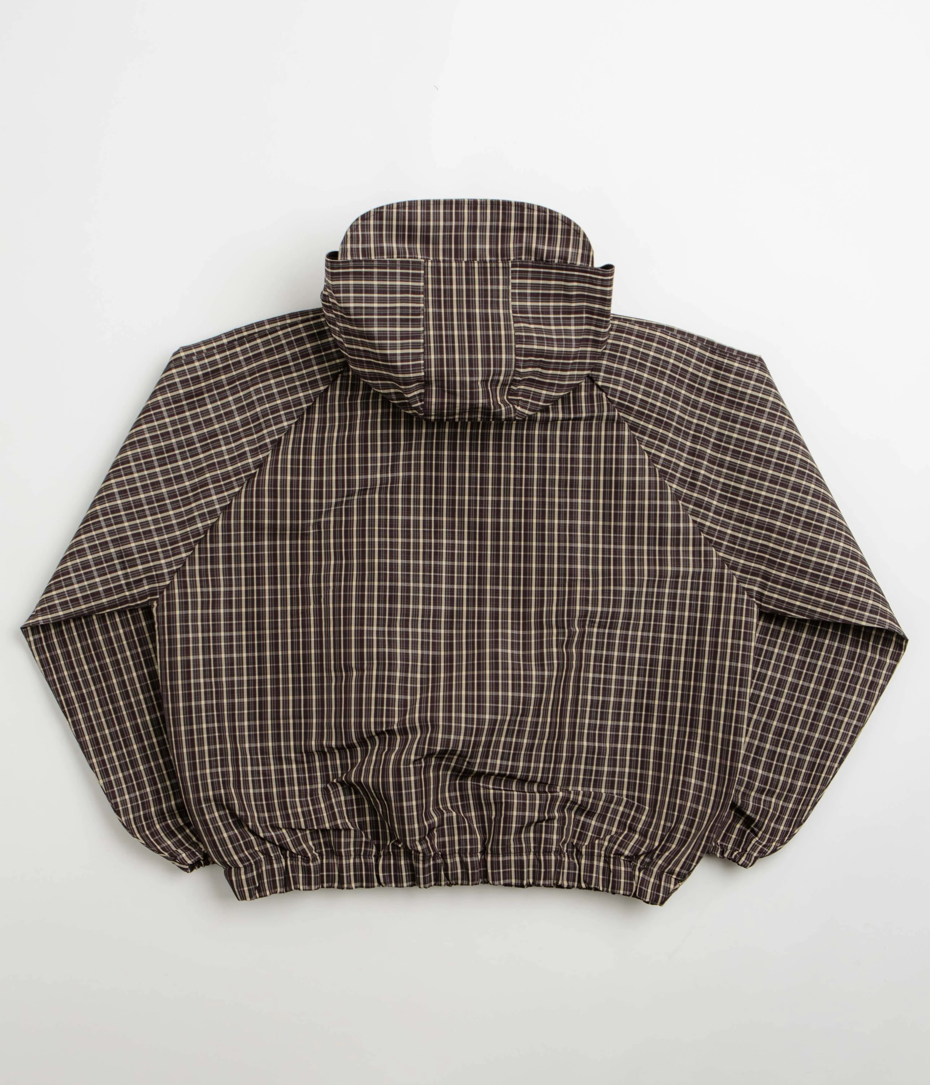 Umbro Check Smock Anorak - Beige / Dark Brown - Image 2