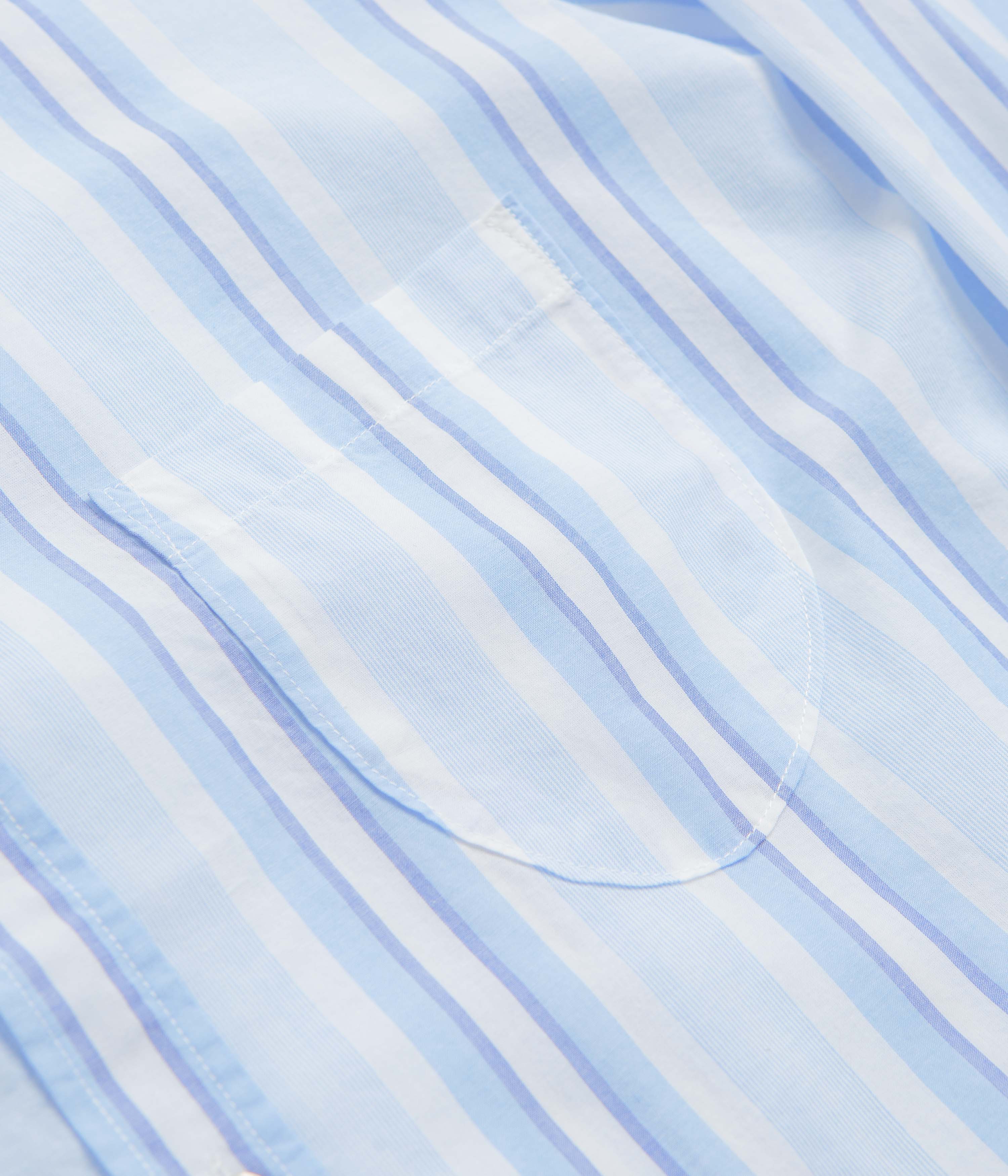 Universal Works Lazy Day Shirt - White / Blue - Image 2