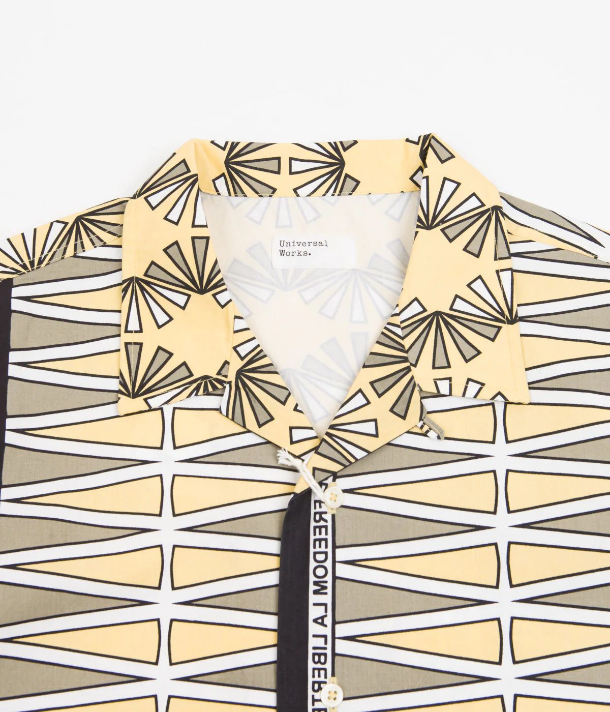 Universal Works Road Trip Short Sleeve Shirt - Yellow - Image 2