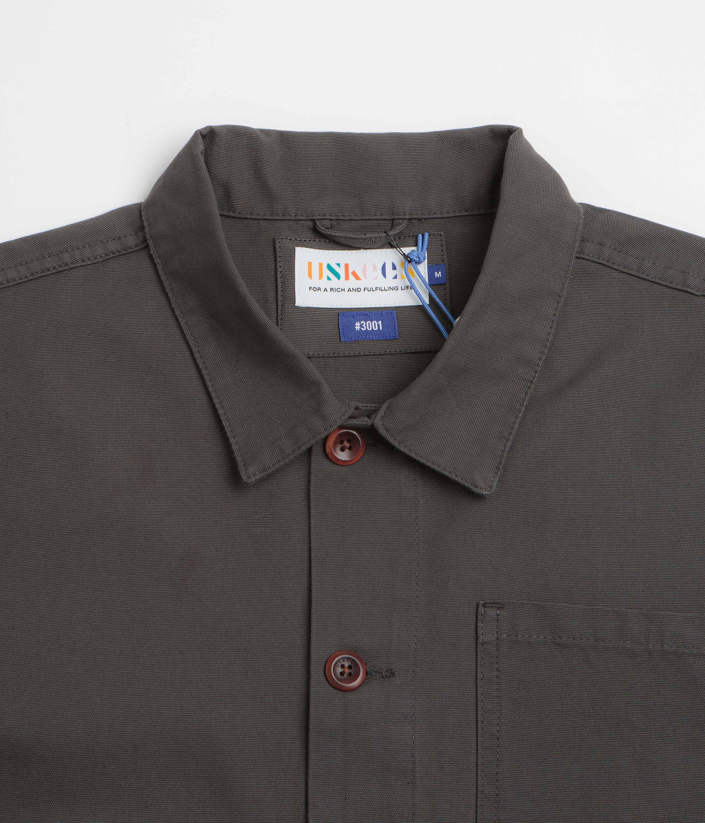 Uskees 3001 Buttoned Overshirt - Charcoal - Image 4