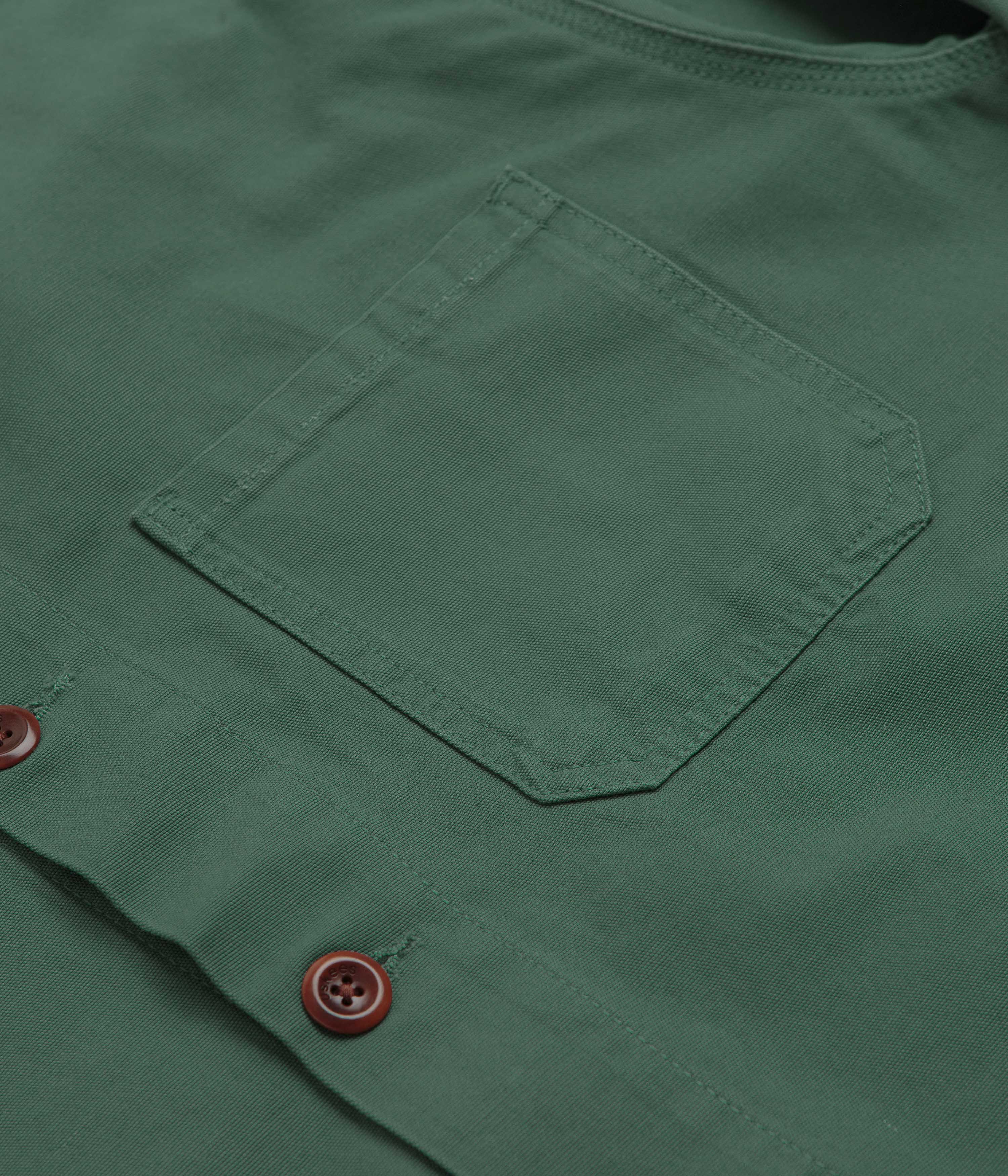 Uskees 3001 Buttoned Overshirt - Green - Image 5