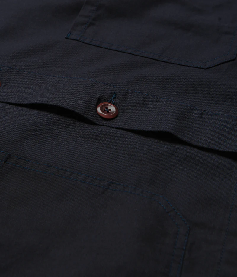 Uskees 3001 Buttoned Overshirt - Midnight Blue - Image 6