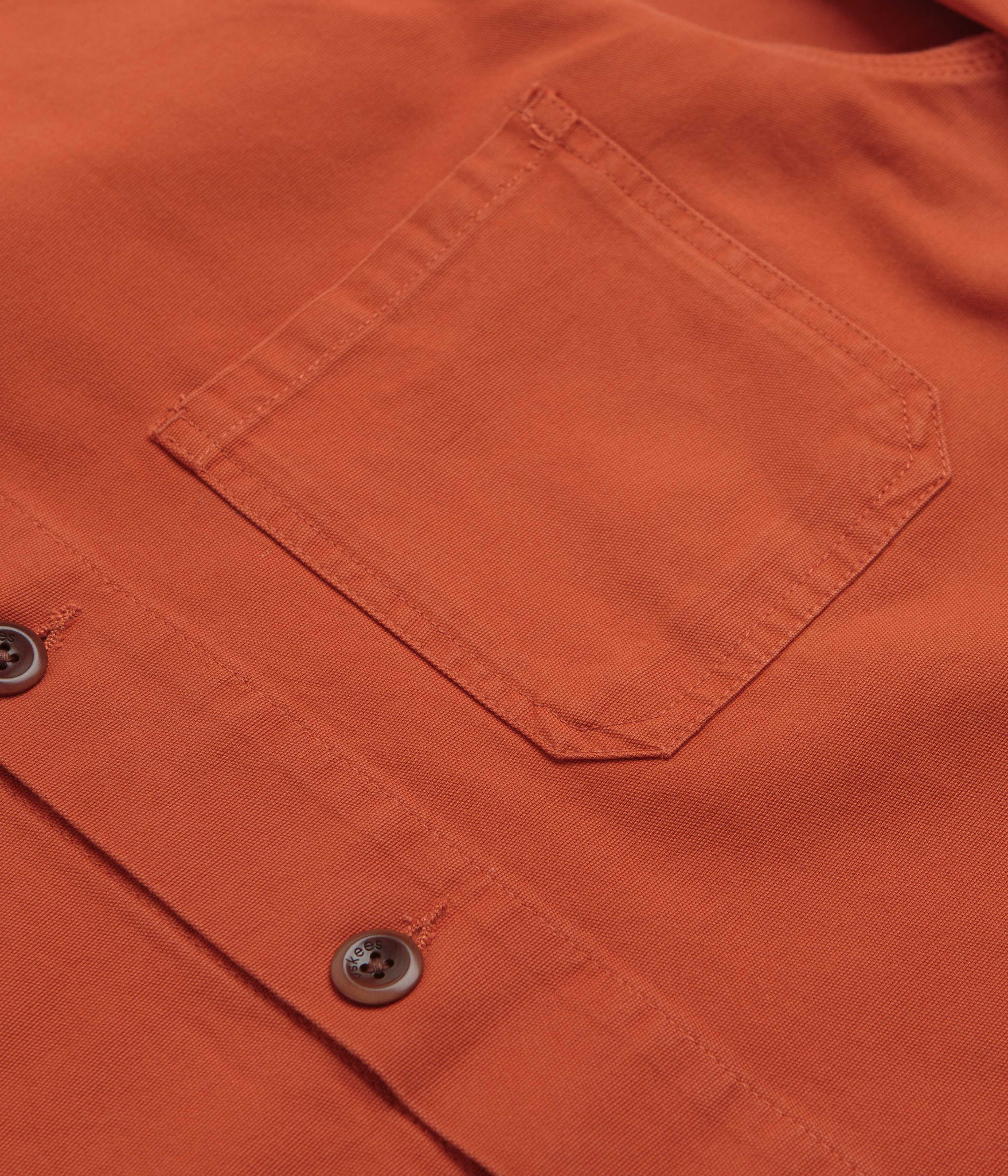 Uskees 3001 Buttoned Overshirt - Rust - Image 5
