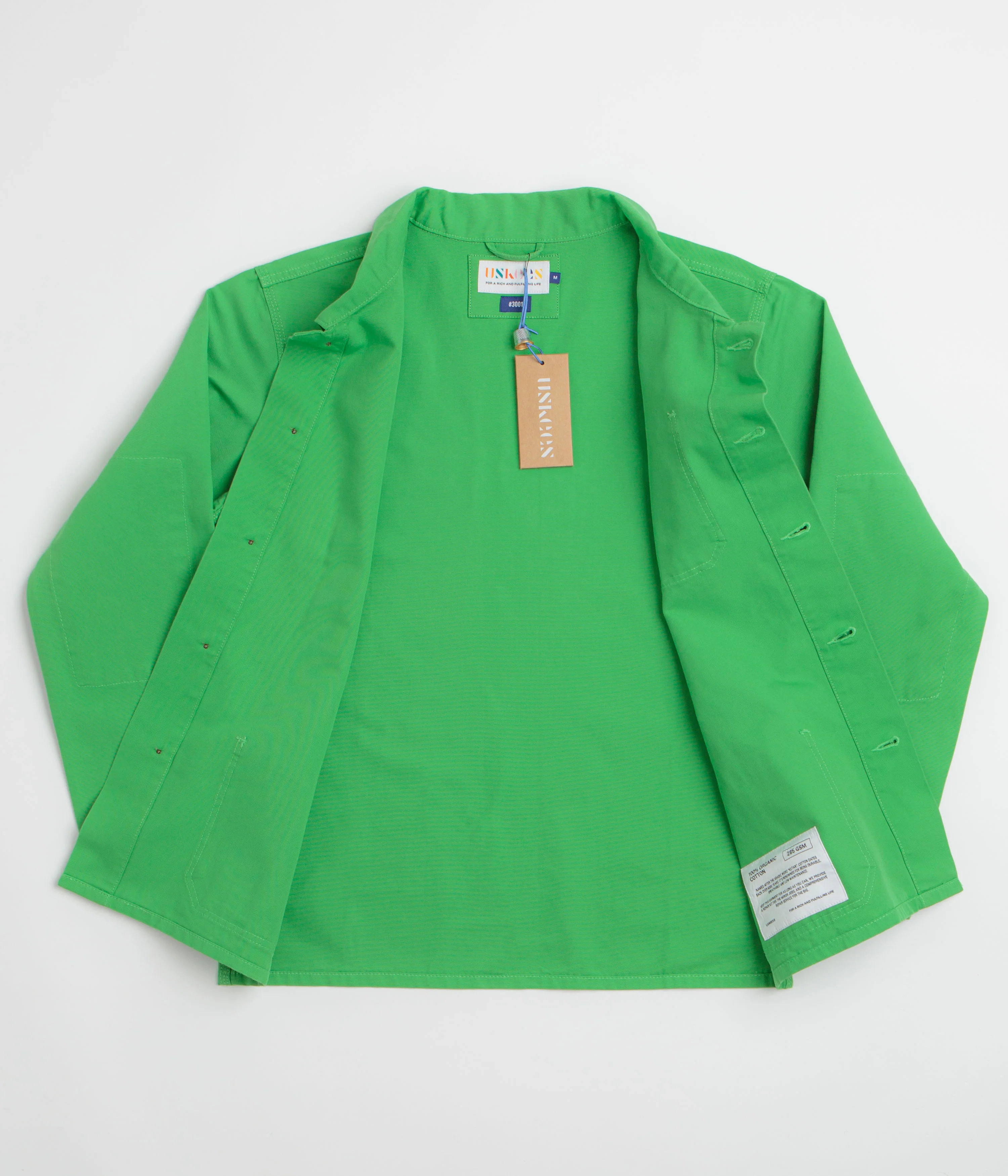 Uskees 3001 Buttoned Overshirt - Tropical Green - Image 2