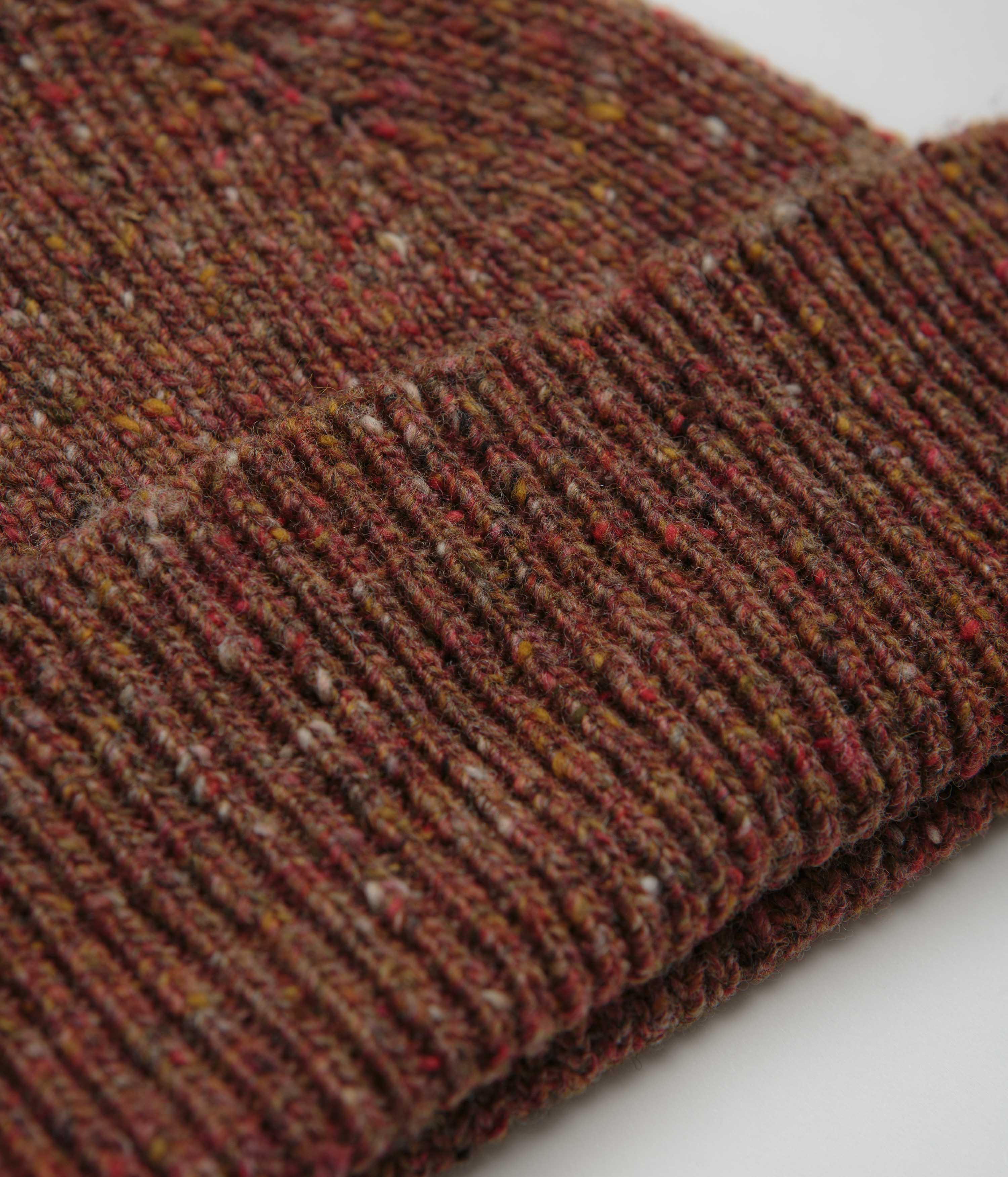 Uskees 4003 Speckled Donegal Wool Beanie - Brick Red - Image 2