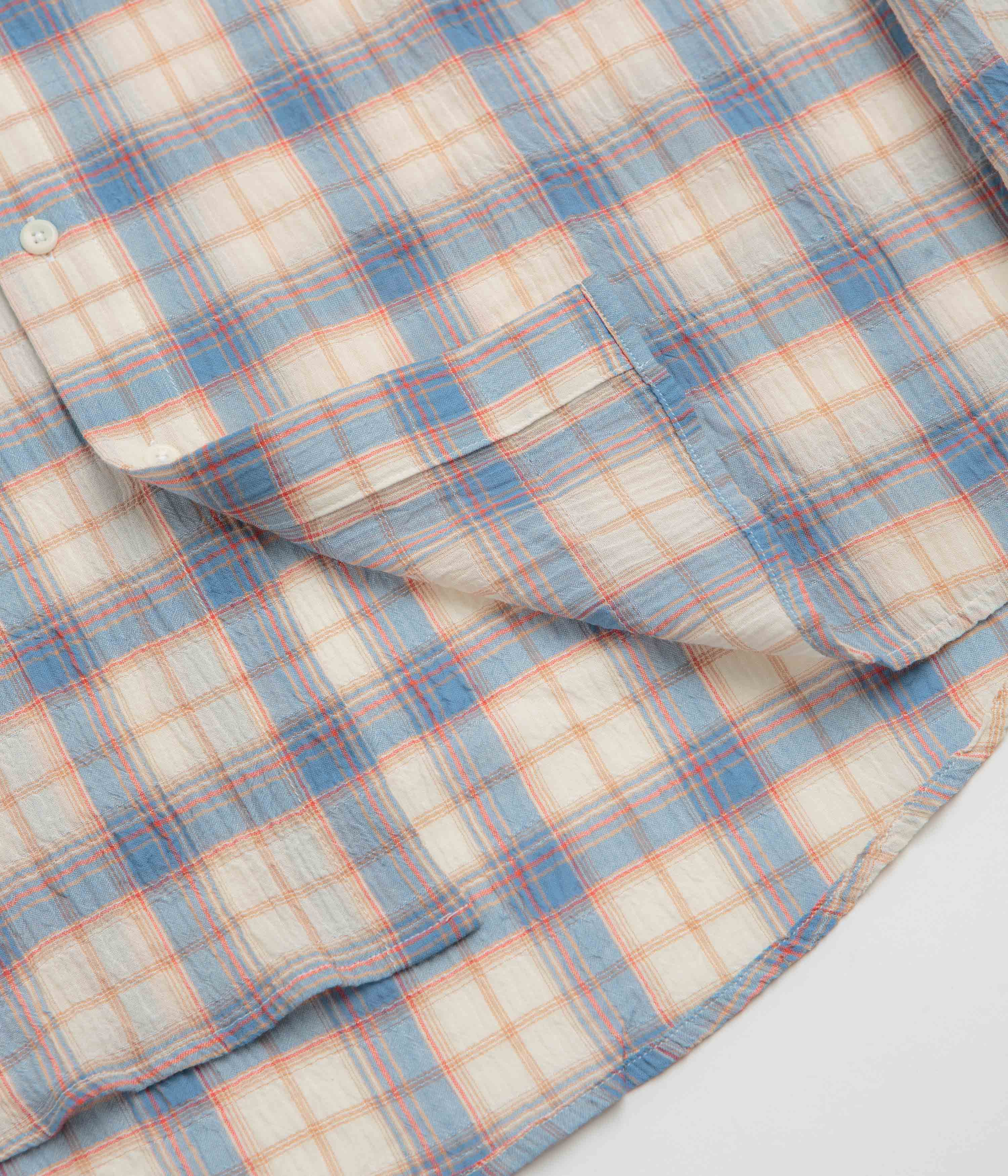 Uskees 6011 Timber Leah Seersucker Shirt - Blue Pebble Plaid - Image 5