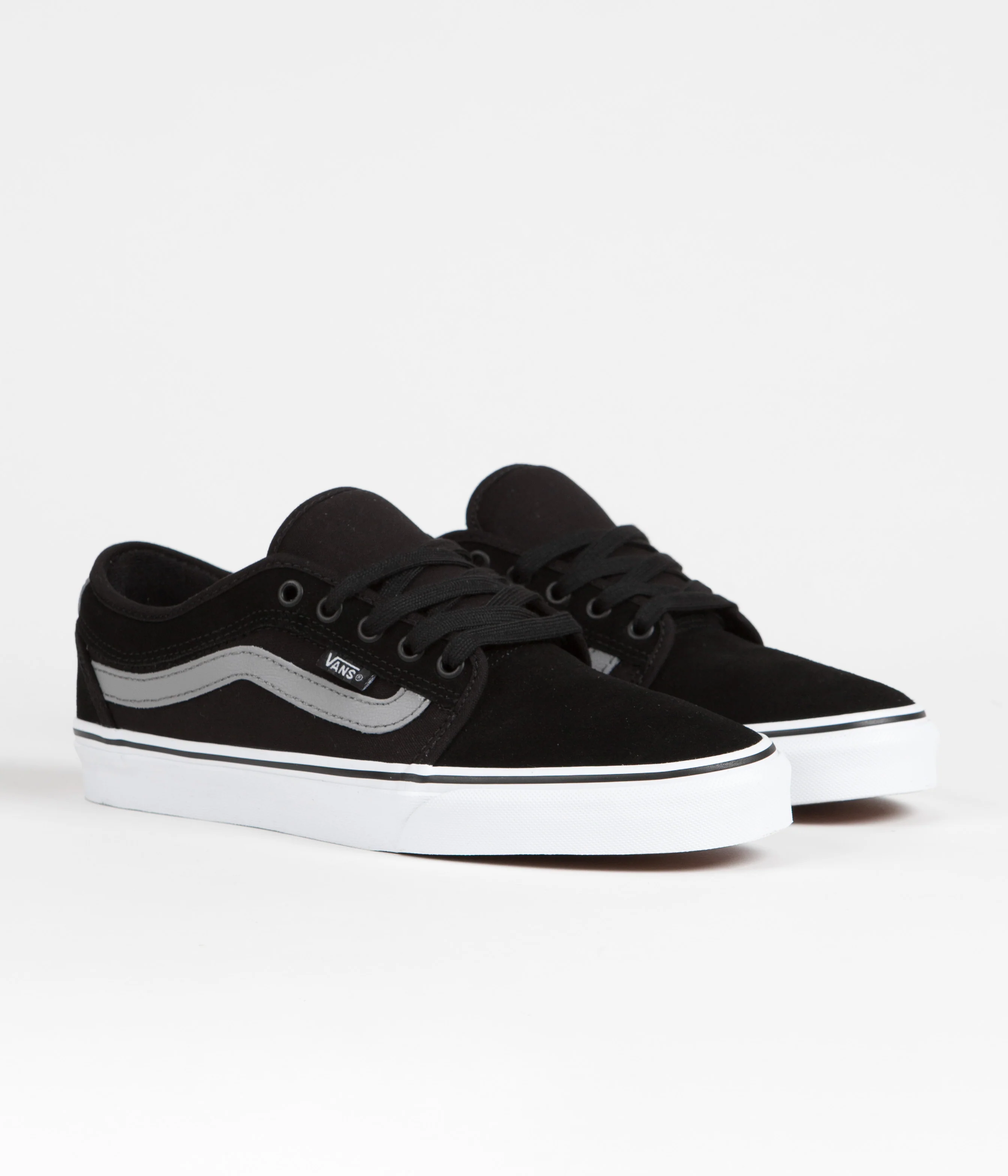 Vans Chukka Low Sidestripe Shoes - Black / Grey / White - Image 2