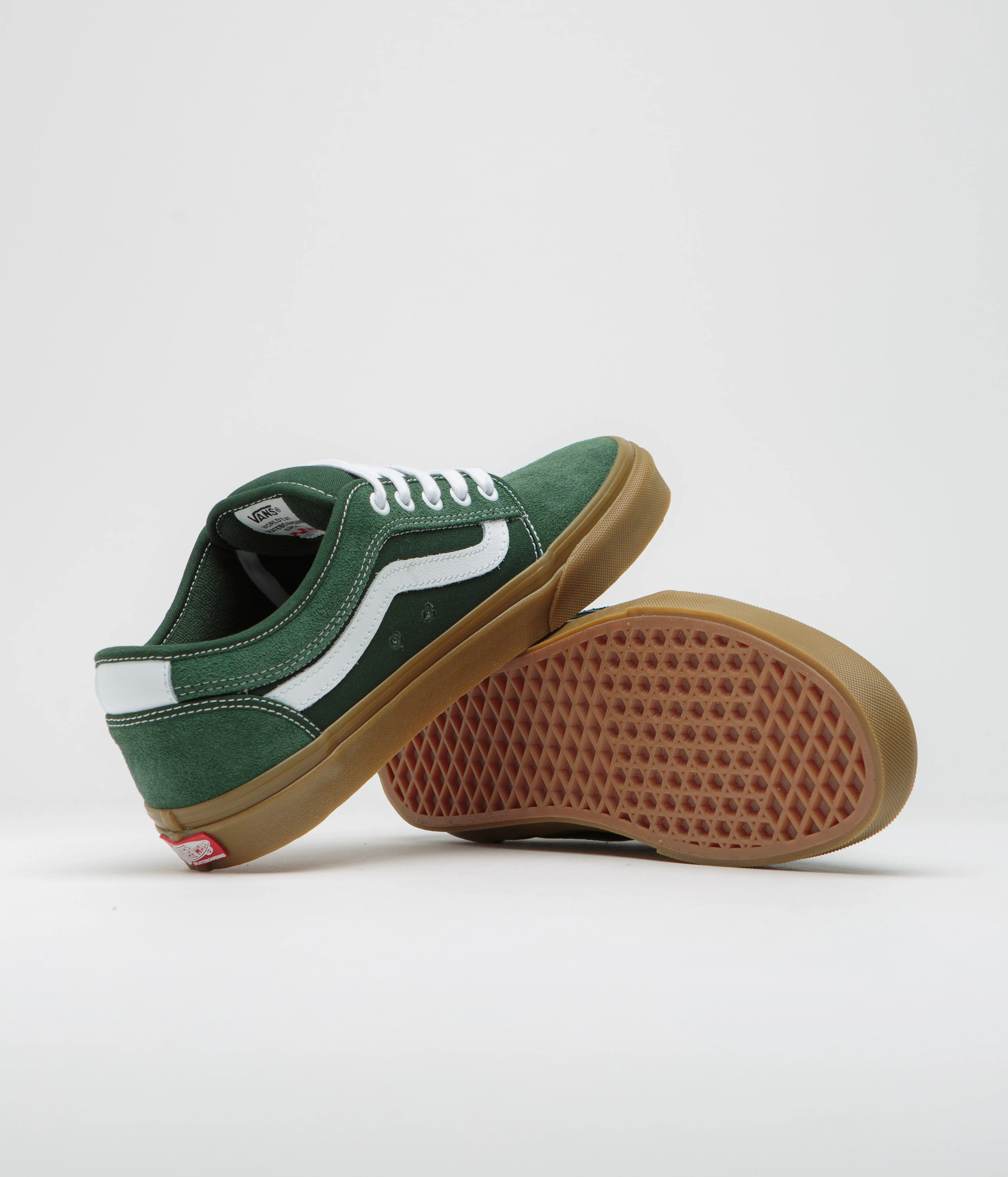 Vans Chukka Sidestripe Shoes - Dark Green / Gum - Image 5