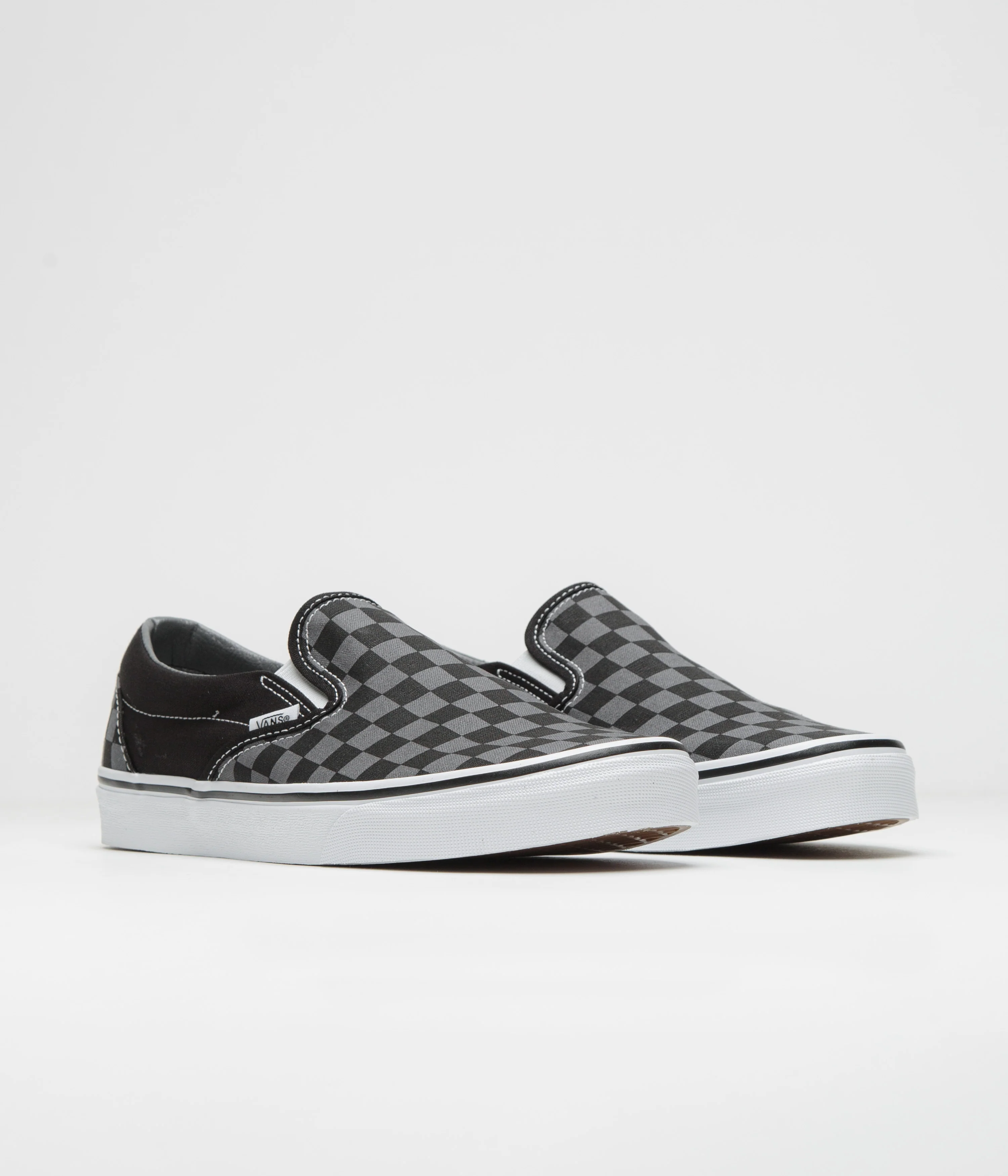 Vans Classic Slip-On Shoes - Black / Pewter Checkerboard - Image 2