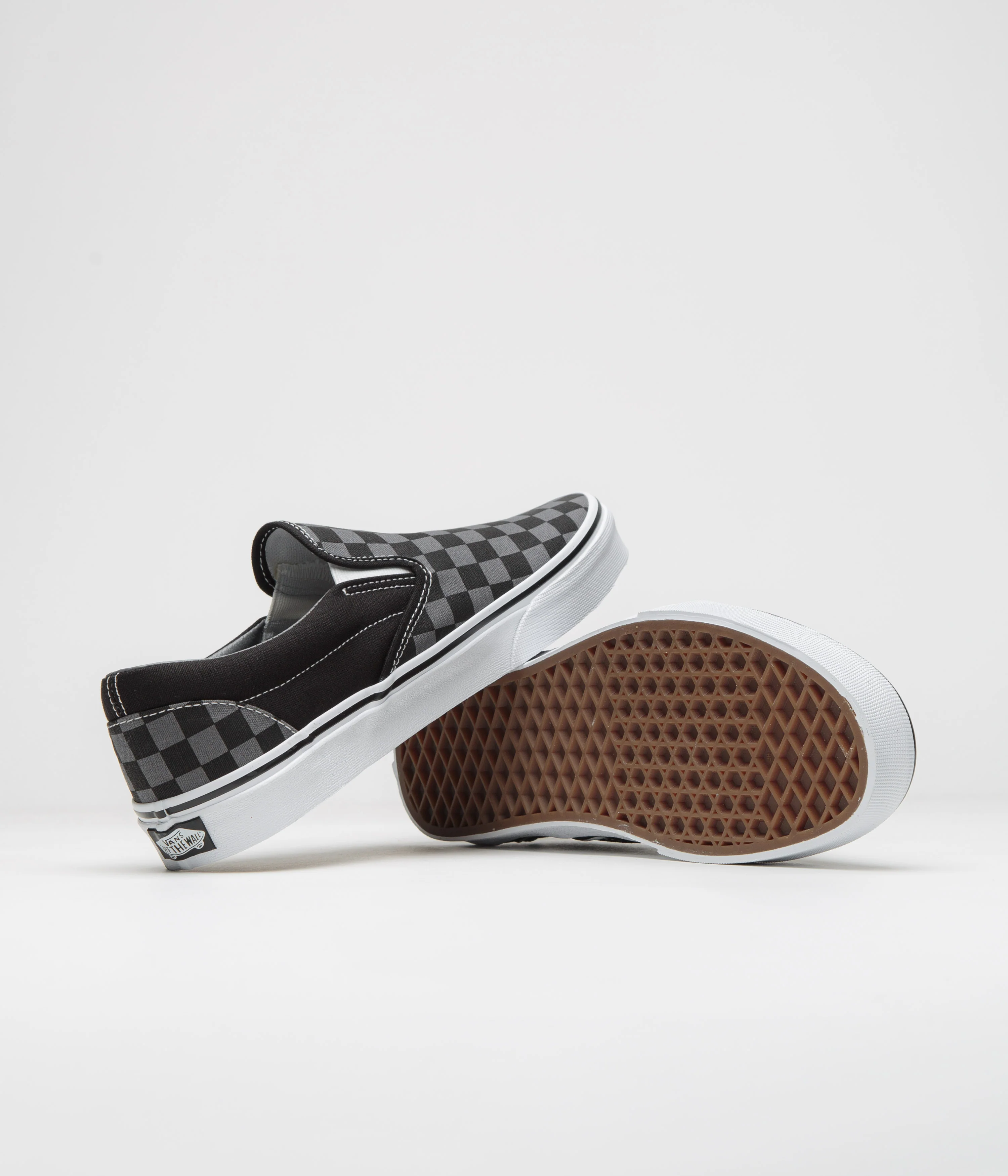 Vans Classic Slip-On Shoes - Black / Pewter Checkerboard - Image 5