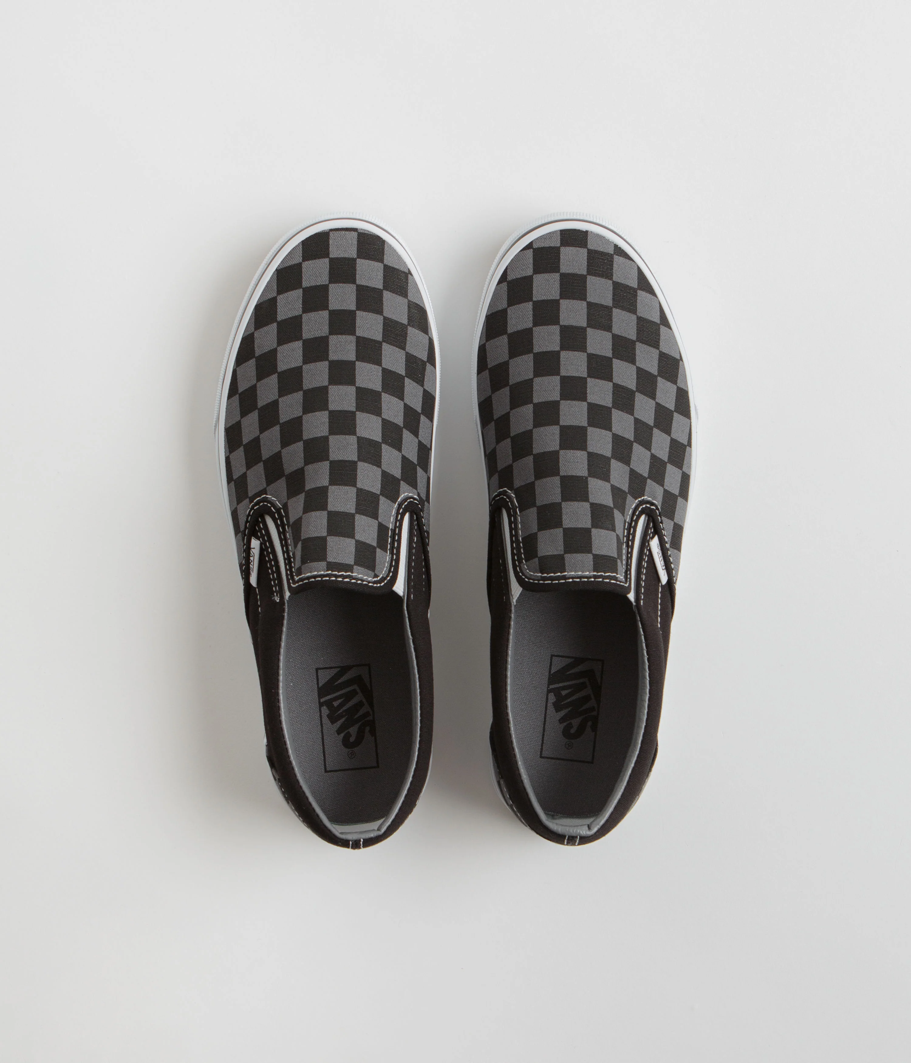 Vans Classic Slip-On Shoes - Black / Pewter Checkerboard - Image 7