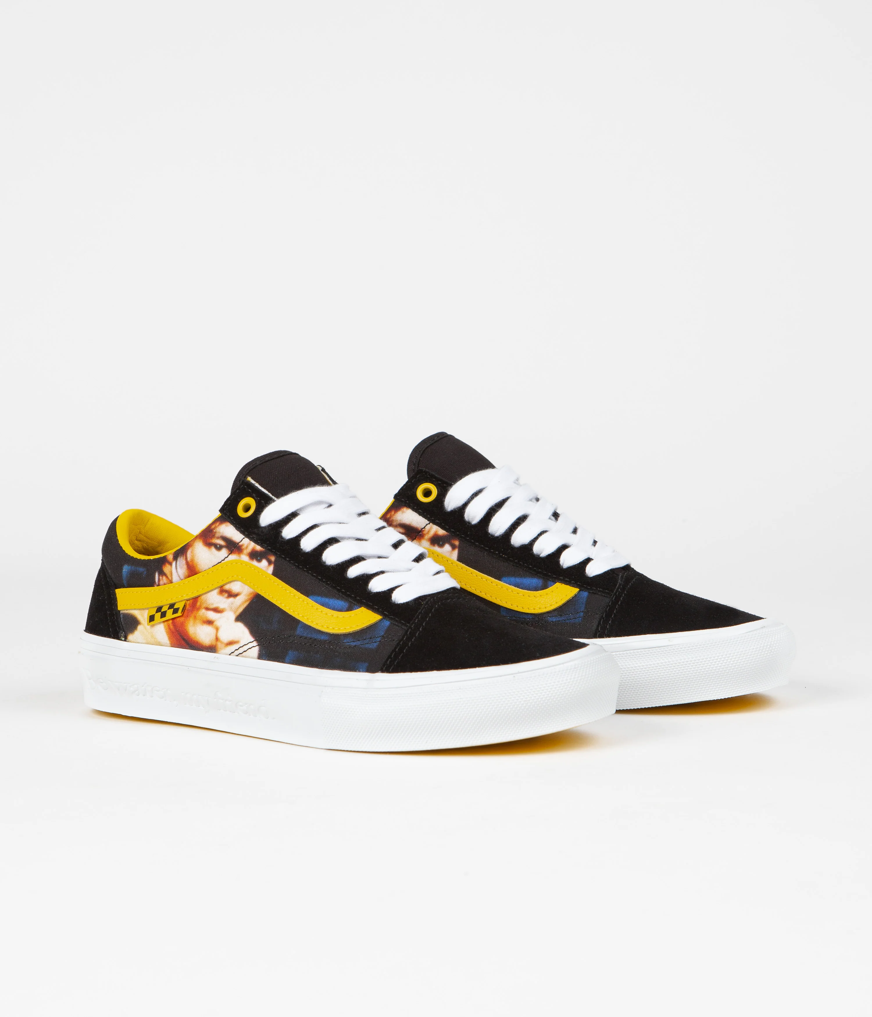 Vans Skate Old Skool Shoes - (Bruce Lee) Black / Yellow - Image 2