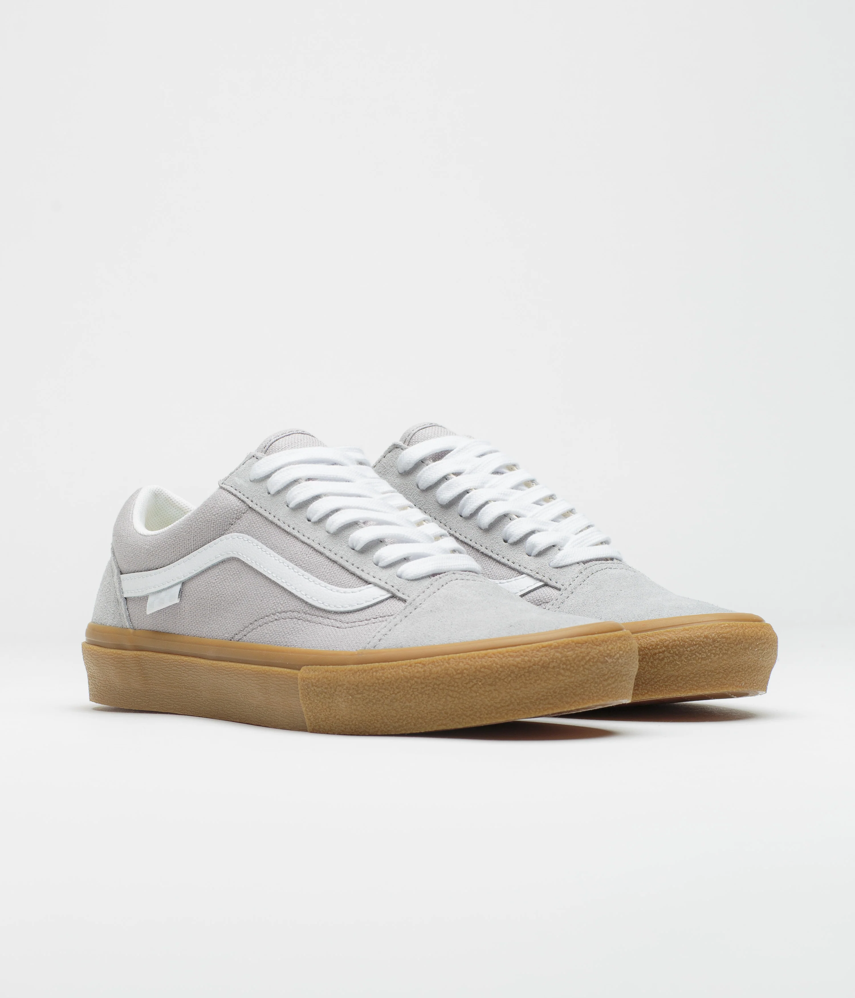 Vans Skate Old Skool Shoes - Crepe Light Gray / Gum - Image 2