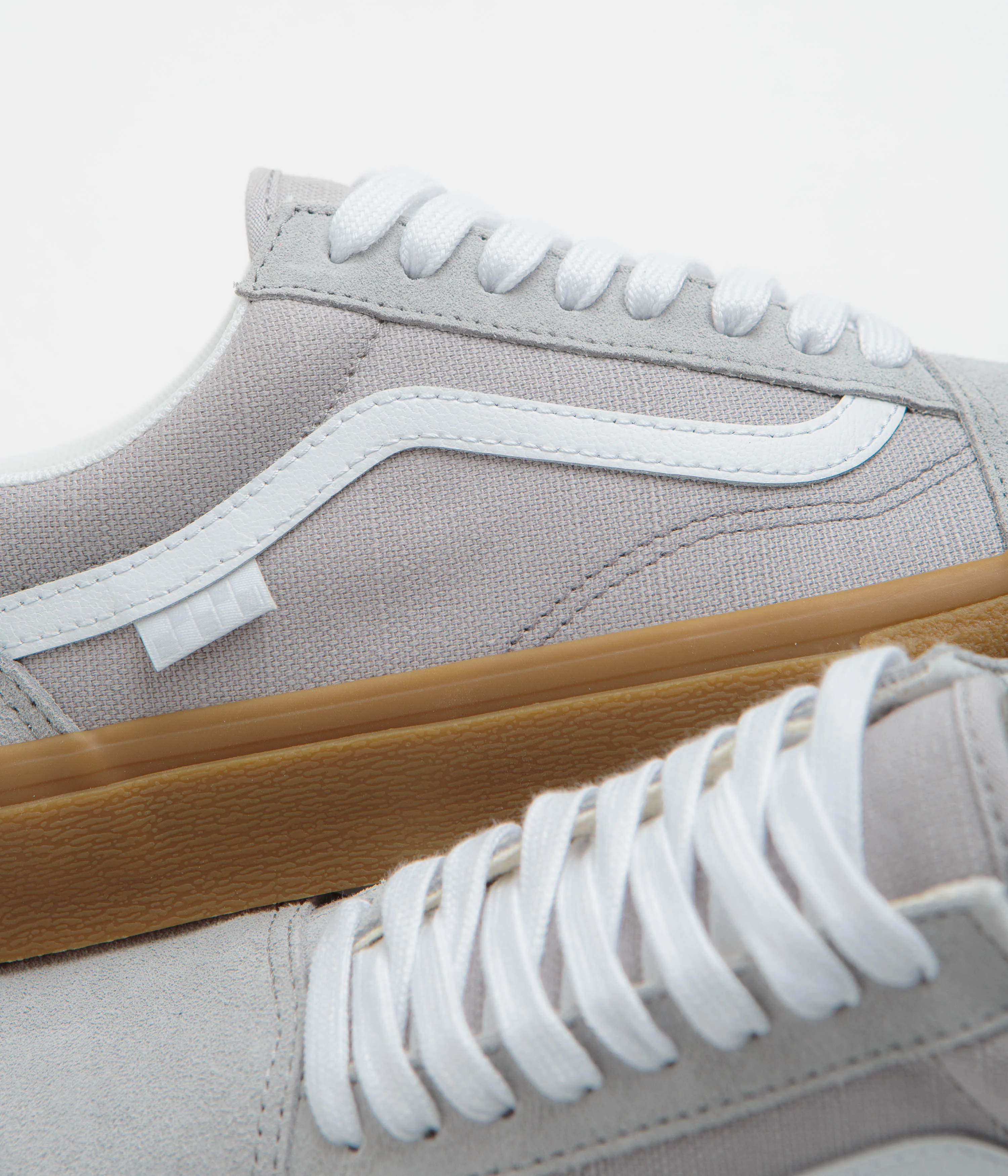 Vans Skate Old Skool Shoes - Crepe Light Gray / Gum - Image 3