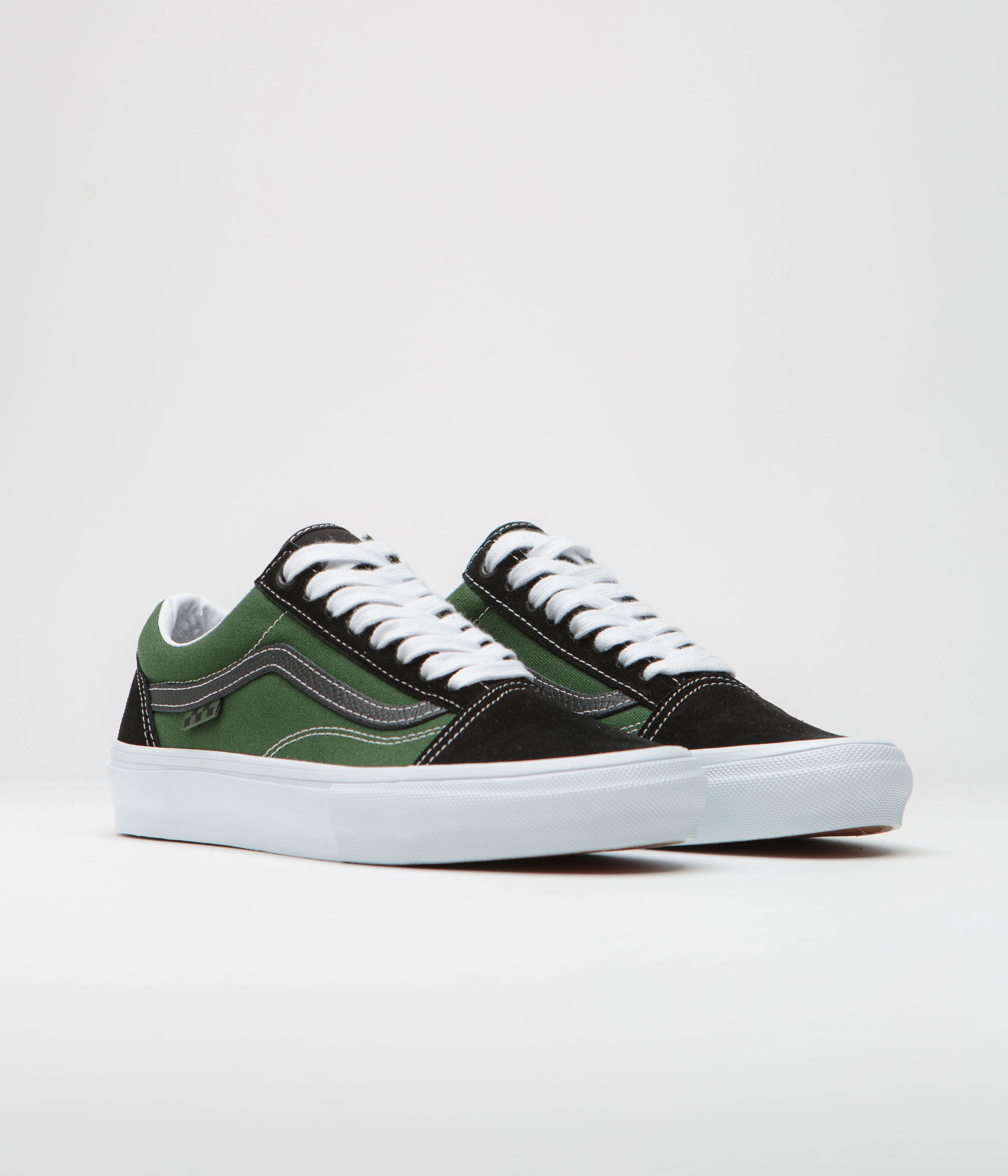 Vans Skate Old Skool Shoes - Safari Black / Greenery - Image 2