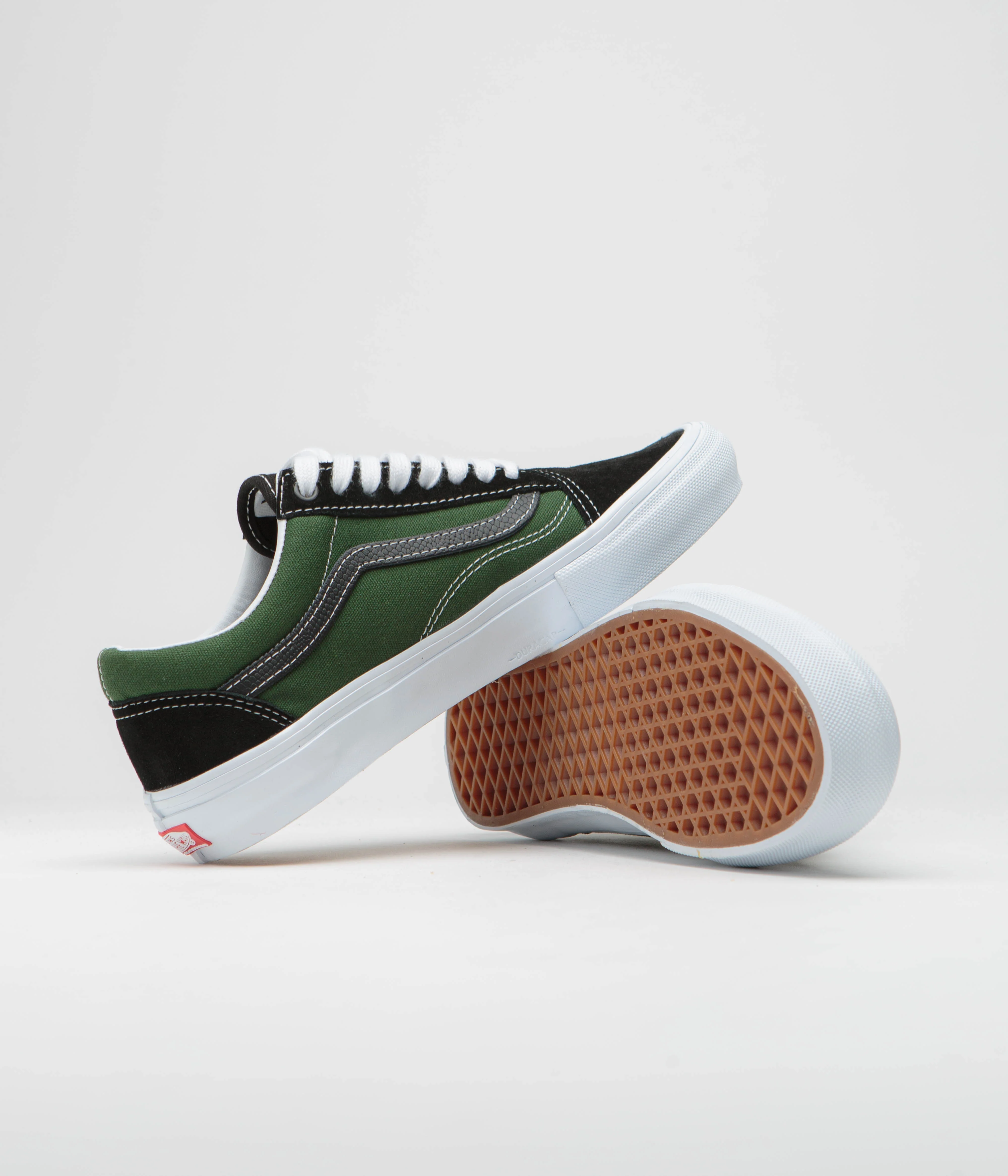 Vans Skate Old Skool Shoes - Safari Black / Greenery - Image 5