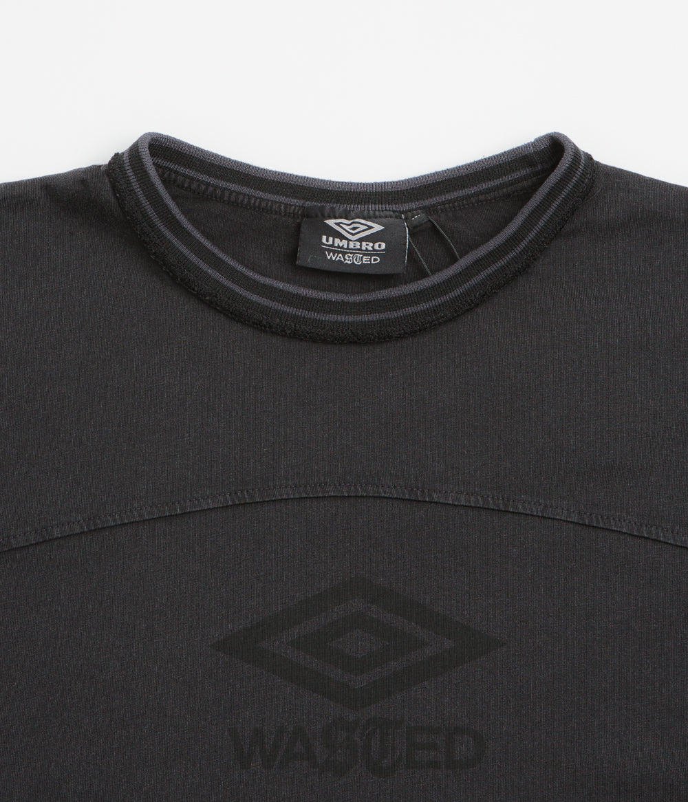 Wasted Paris x Umbro Boxy T-Shirt - Faded Black - Image 2