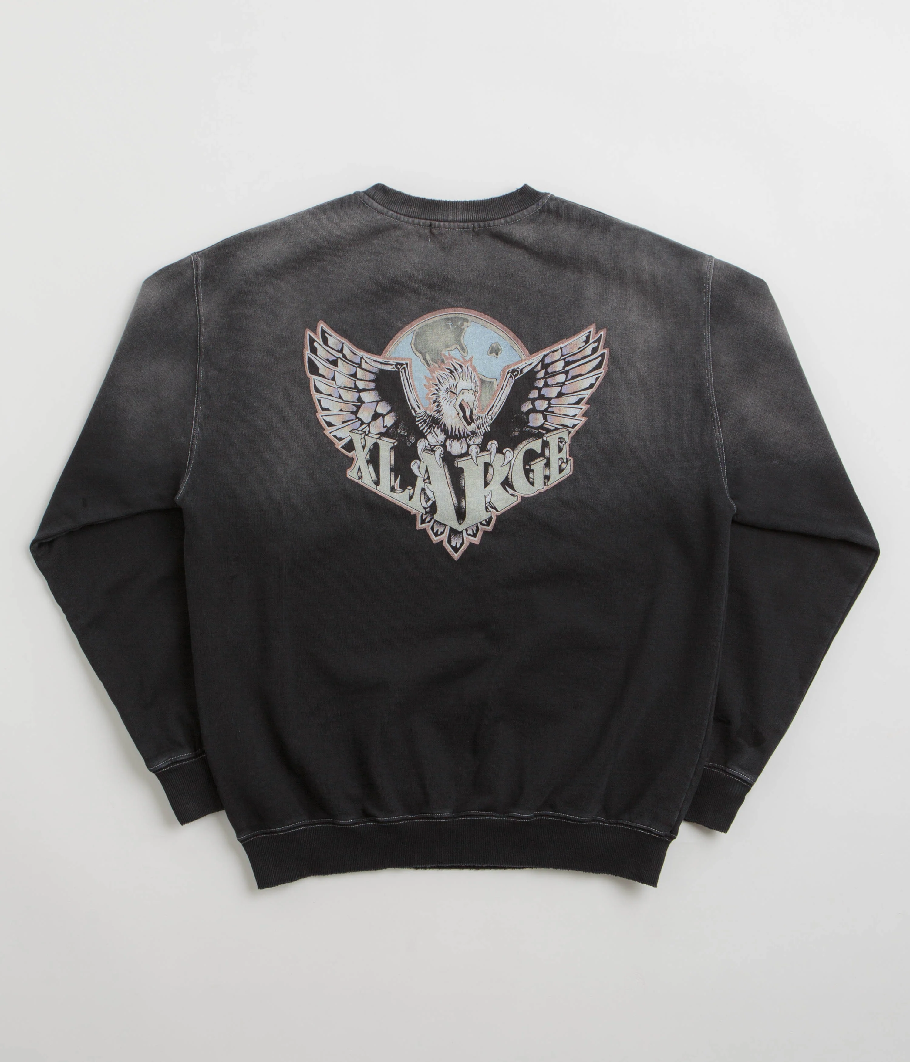 XLarge Eagle Wings To The World Crewneck Sweatshirt - Black - Image 2