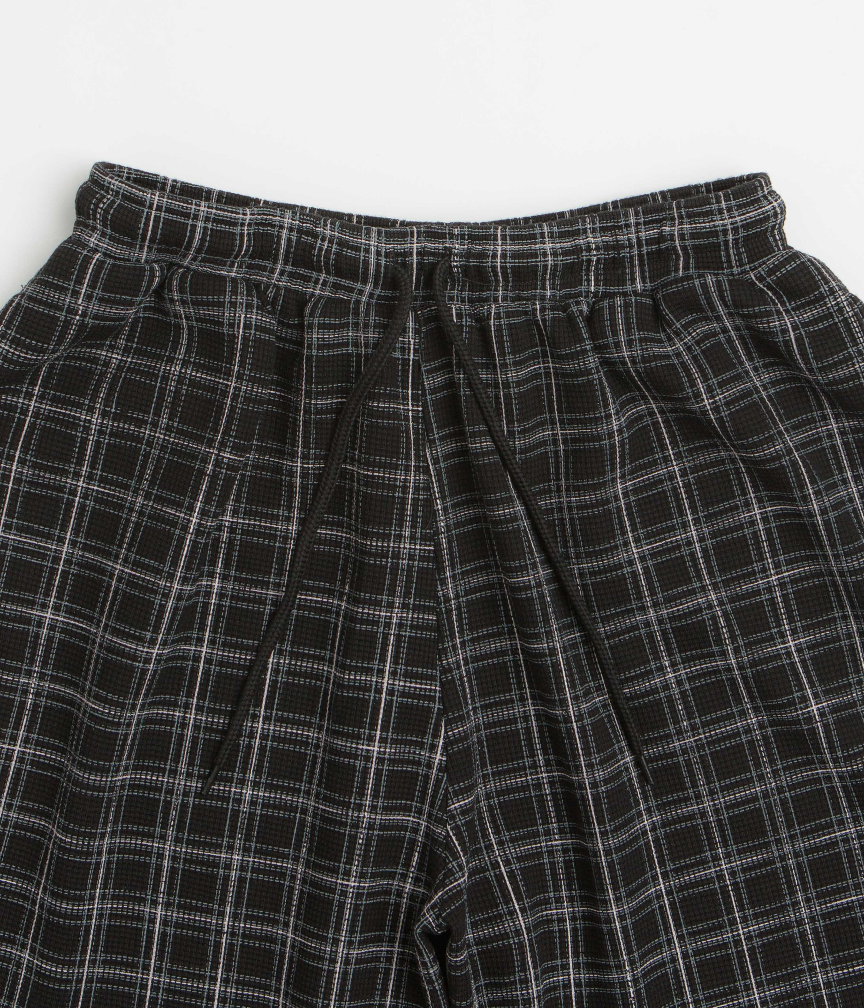Yardsale Check Waffle Shorts - Black - Image 4
