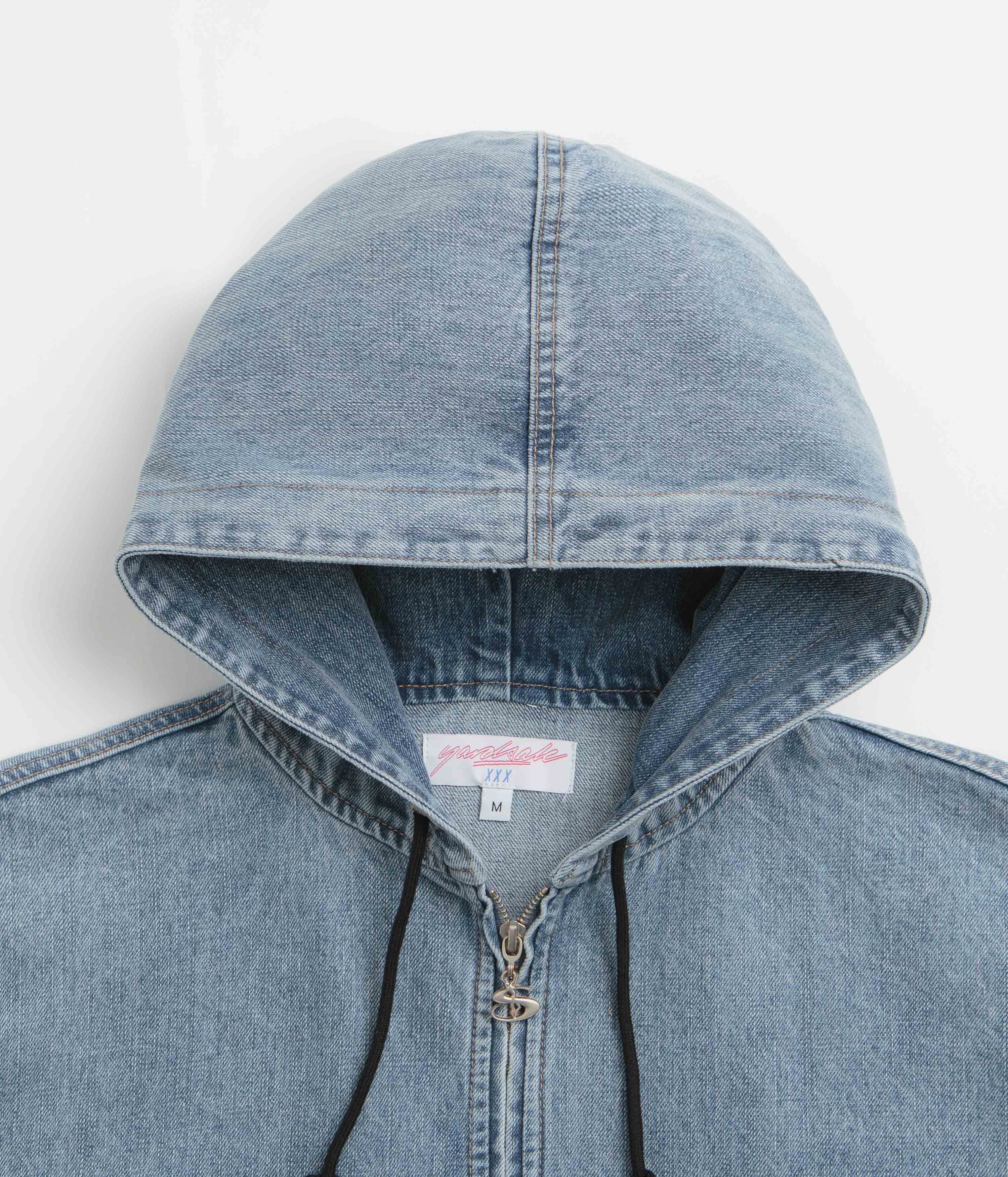 Yardsale Denim Full Zip Hoodie - Blue - Image 4