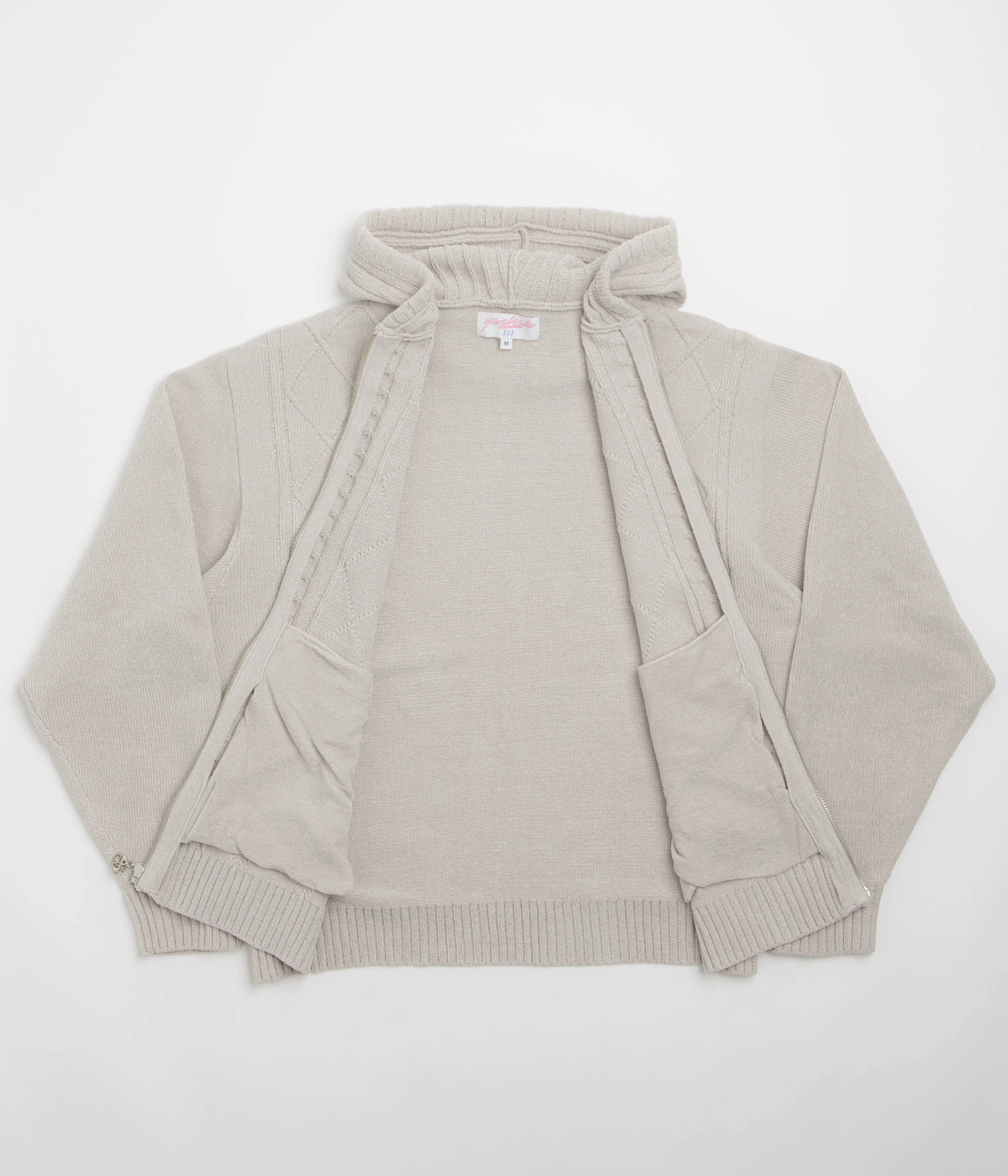 Yardsale Dreamer Chenille Full Zip Hoodie - Light Grey - Image 2