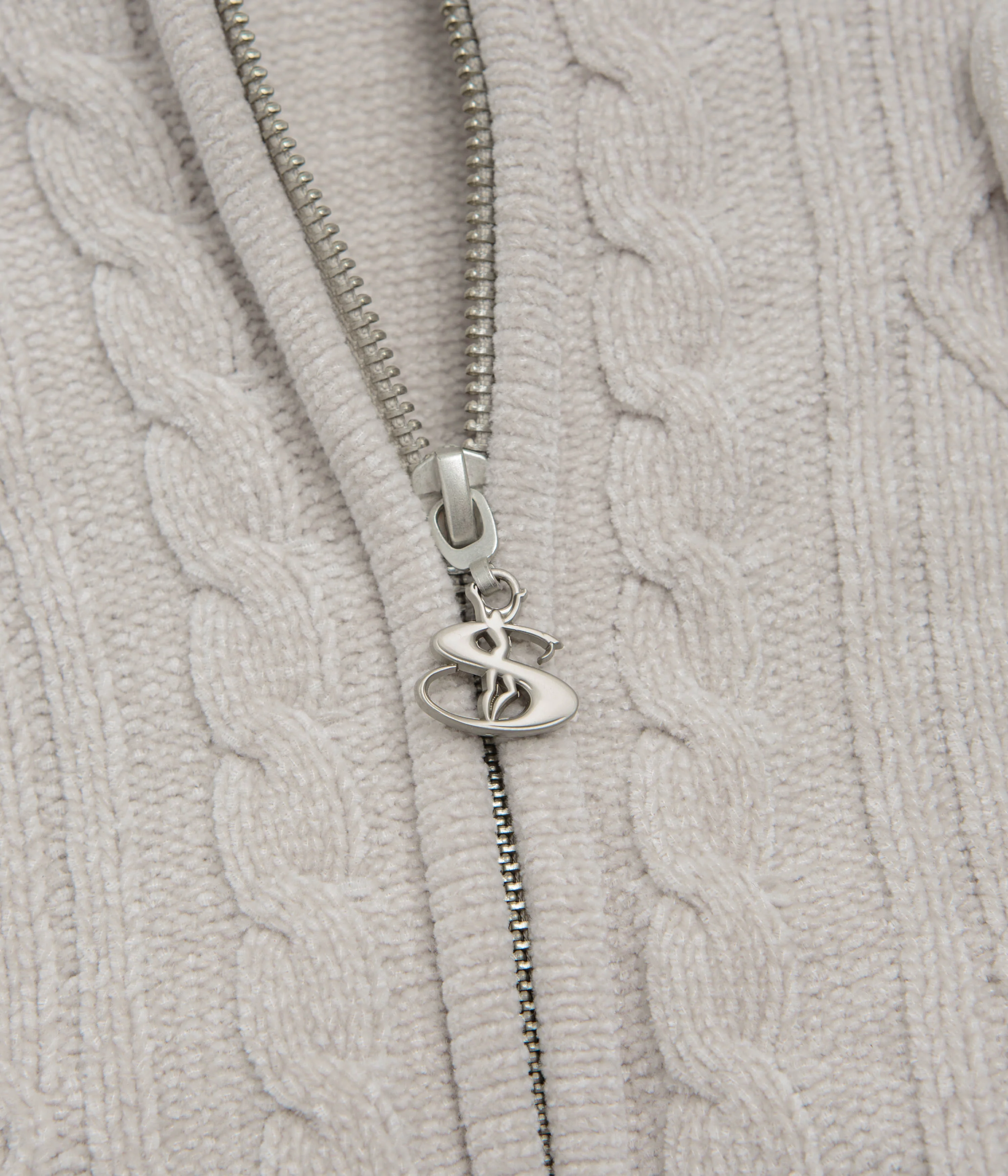 Yardsale Dreamer Chenille Full Zip Hoodie - Light Grey - Image 3