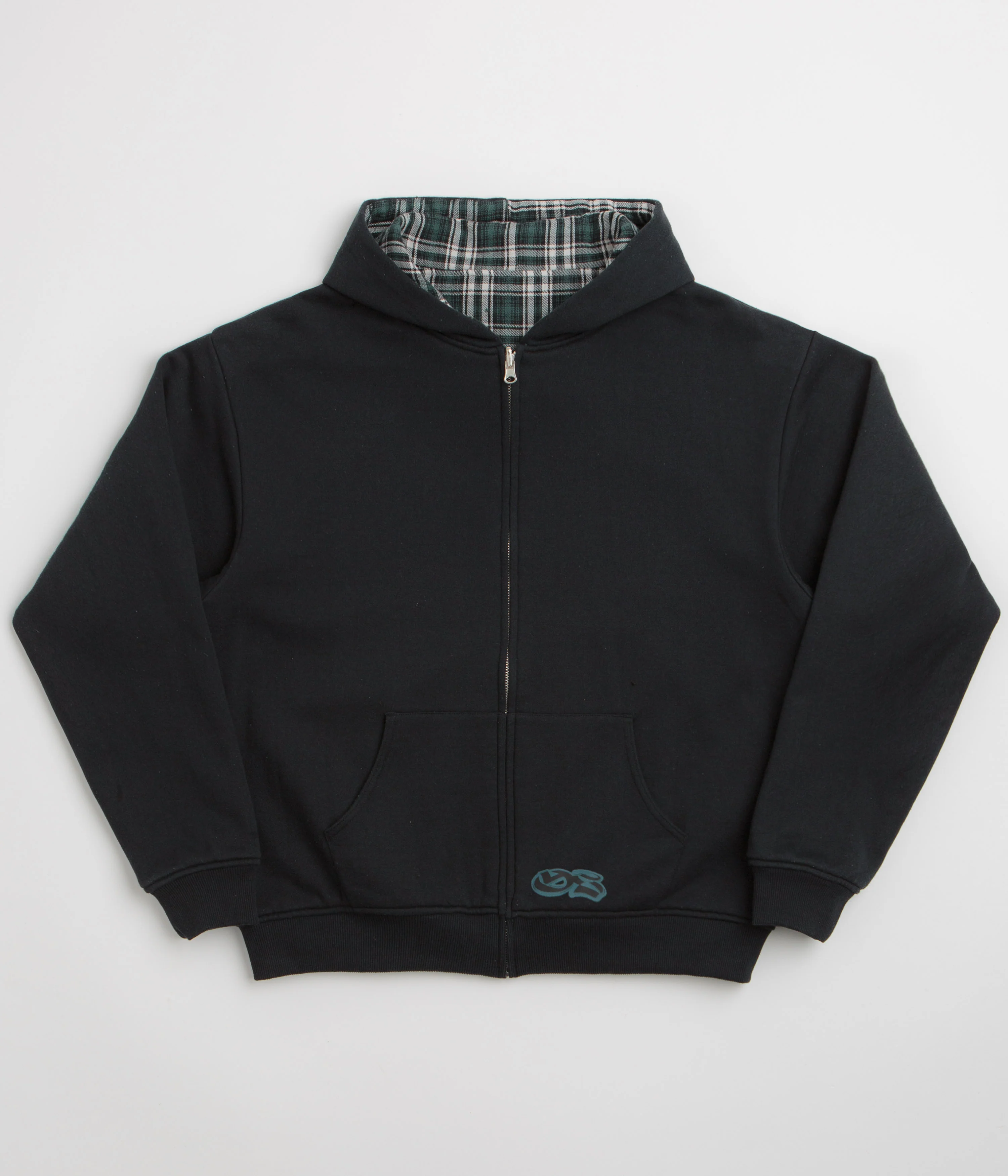 Yardsale Reversible Flannel Full Zip Hoodie - Green - Image 2