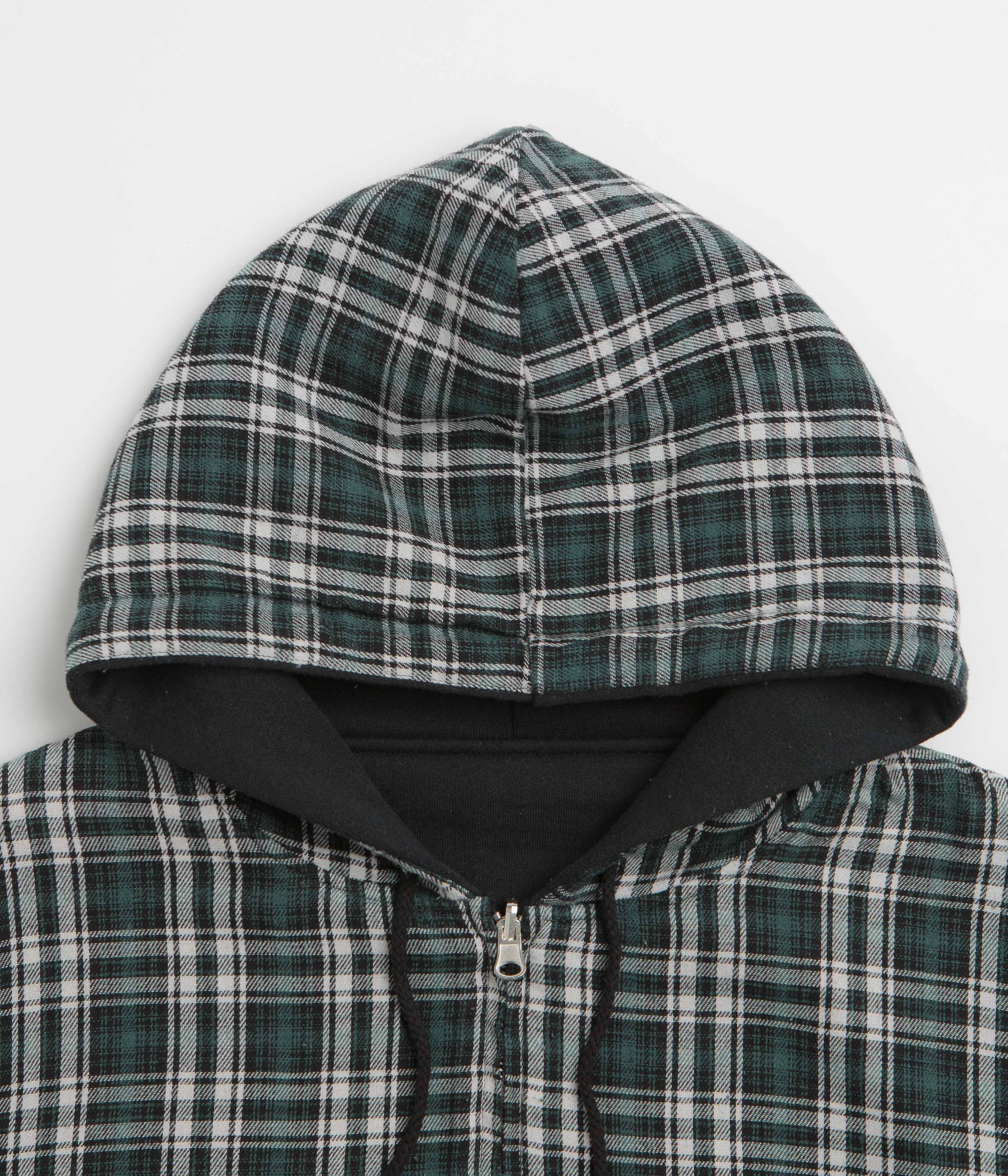 Yardsale Reversible Flannel Full Zip Hoodie - Green - Image 5