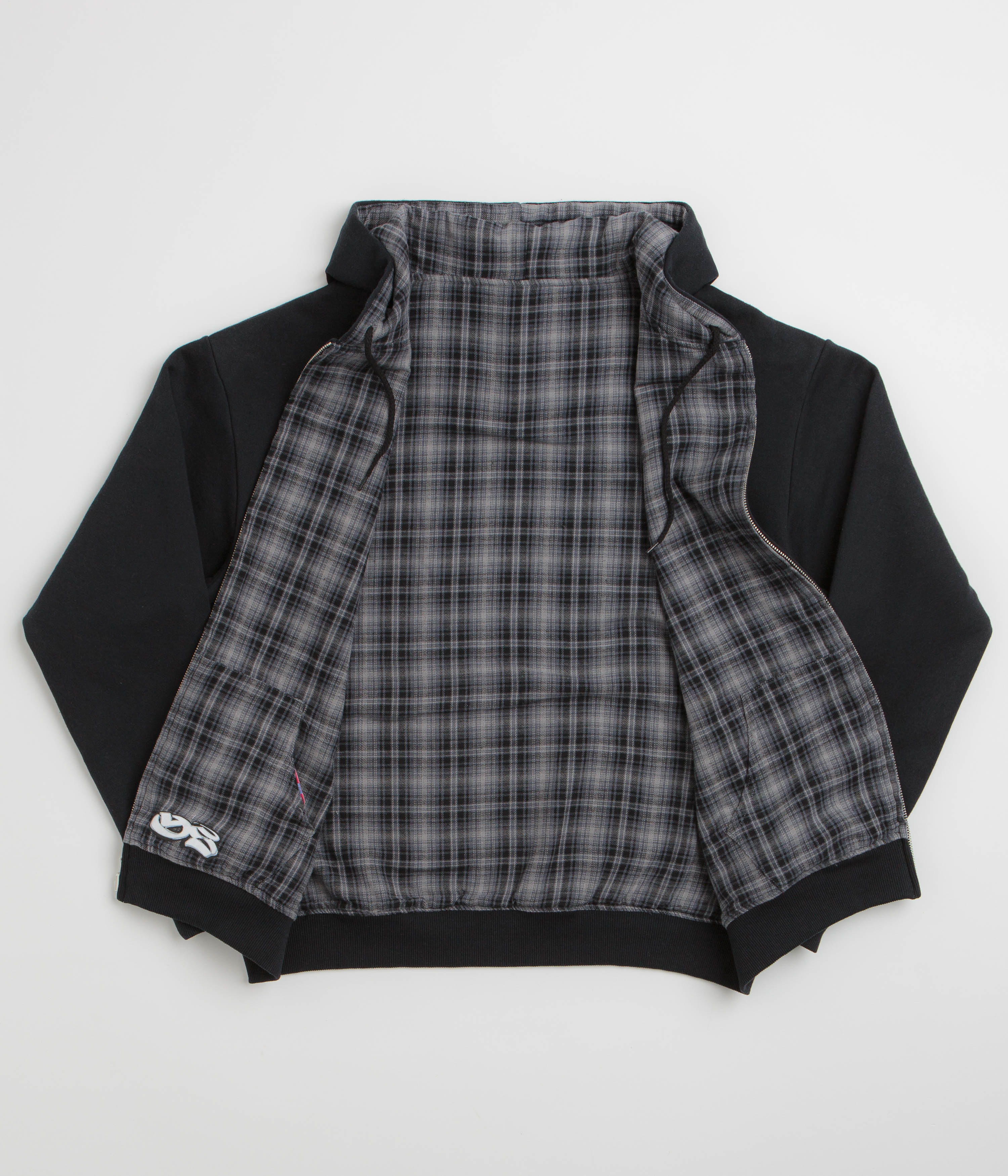 Yardsale Reversible Flannel Full Zip Hoodie - Grey - Image 3