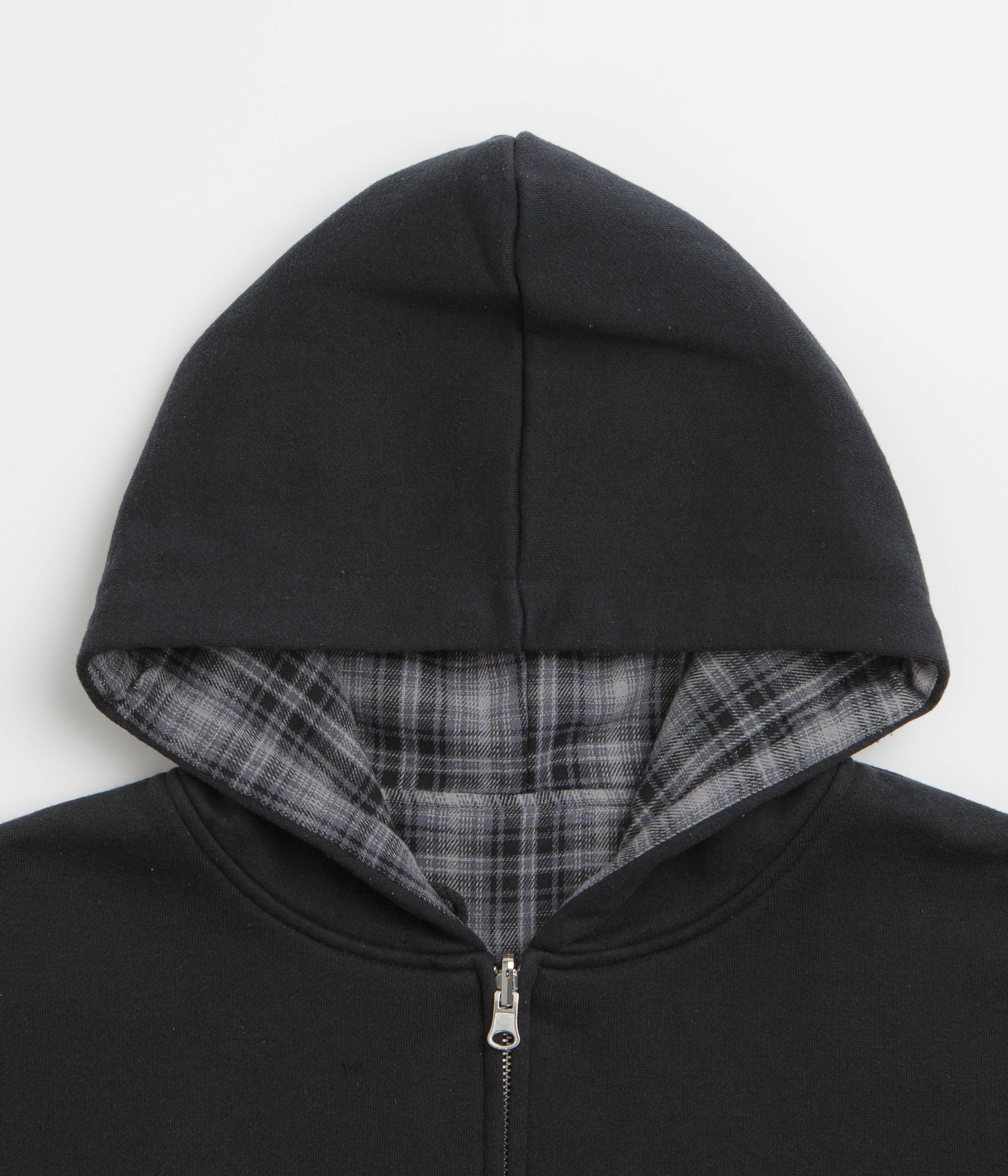 Yardsale Reversible Flannel Full Zip Hoodie - Grey - Image 4