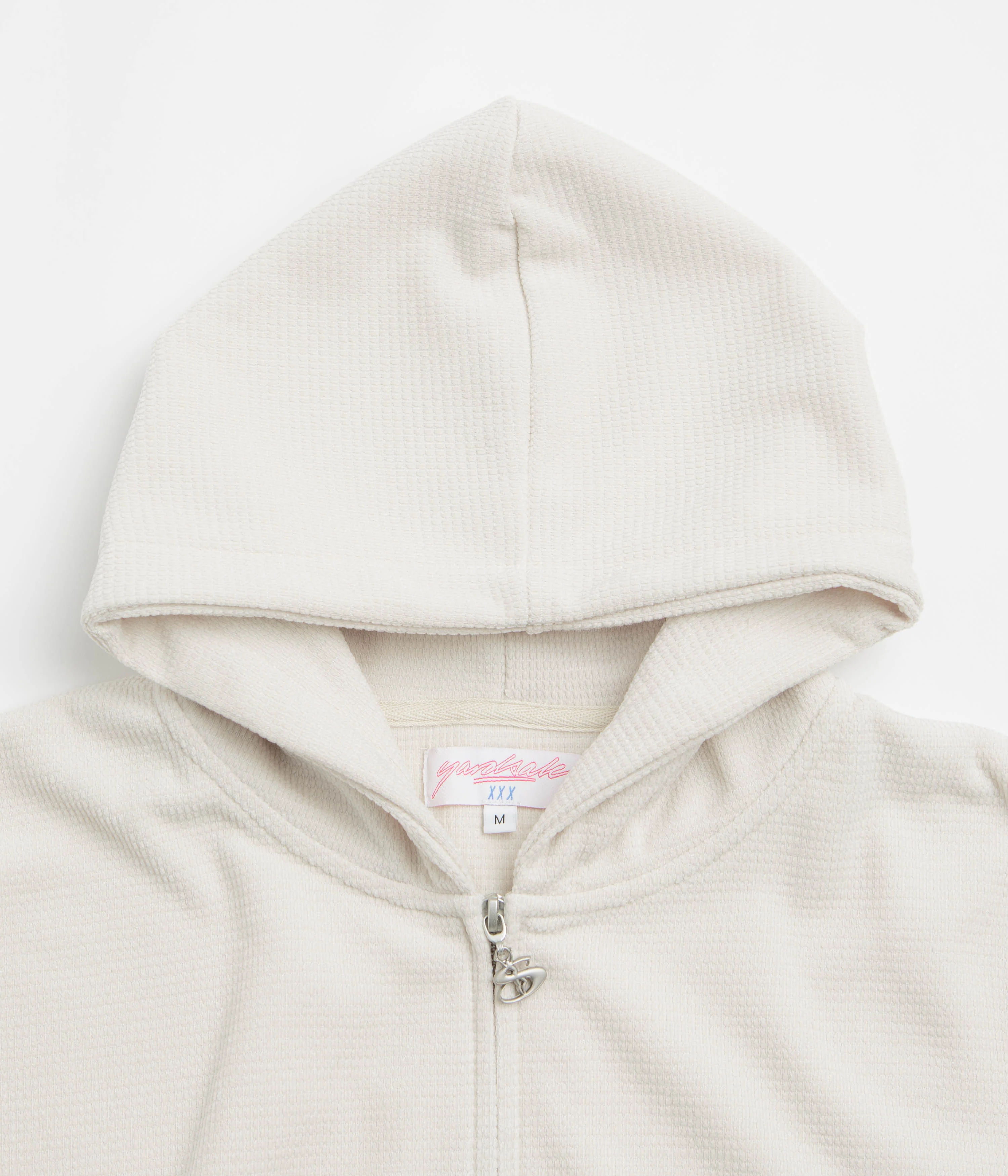 Yardsale Sprayed Waffle Full Zip Hoodie - Cream - Image 5